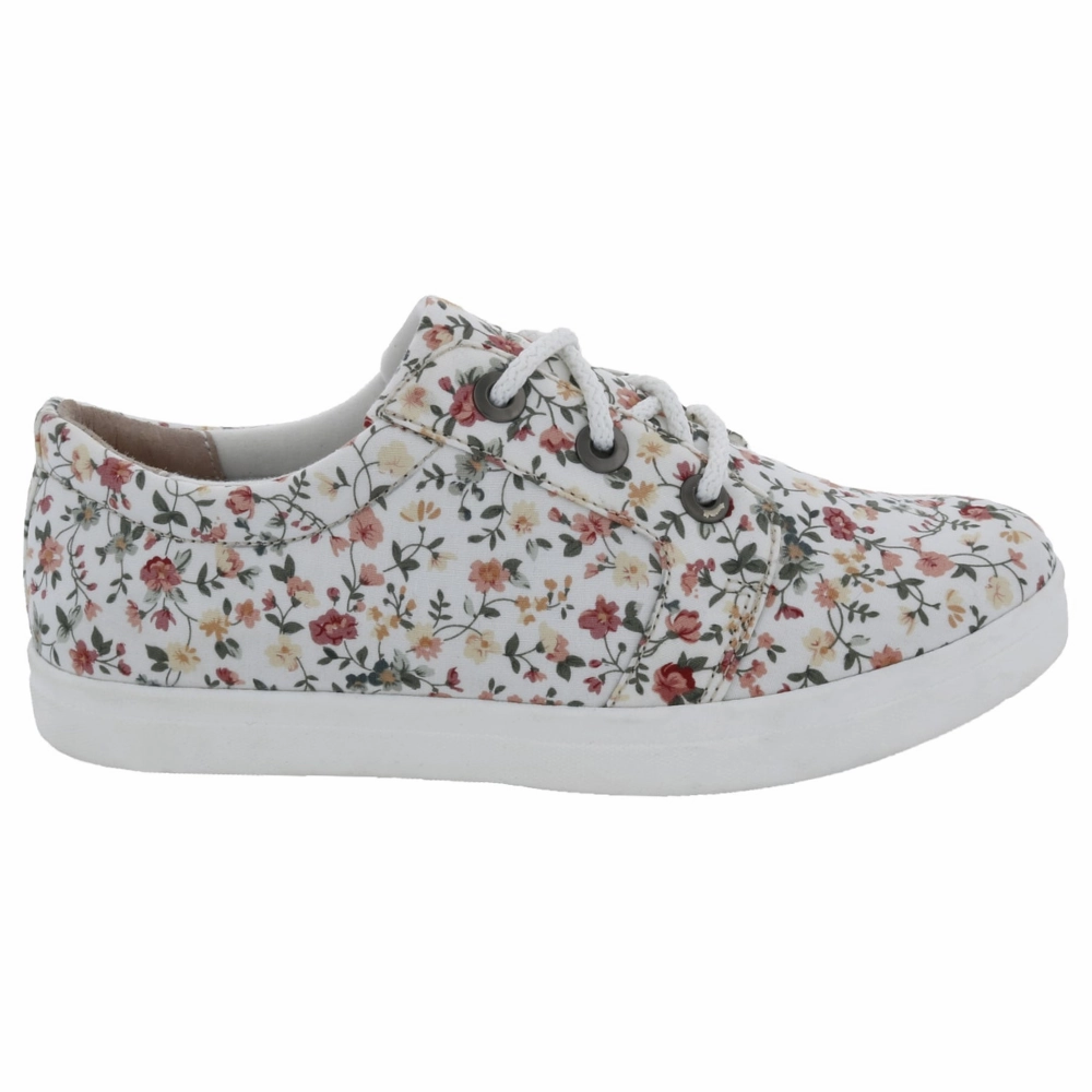 Drew Ruby White Floral Canvas Sneaker (Women's) Rs-fast Am Casual Shoes