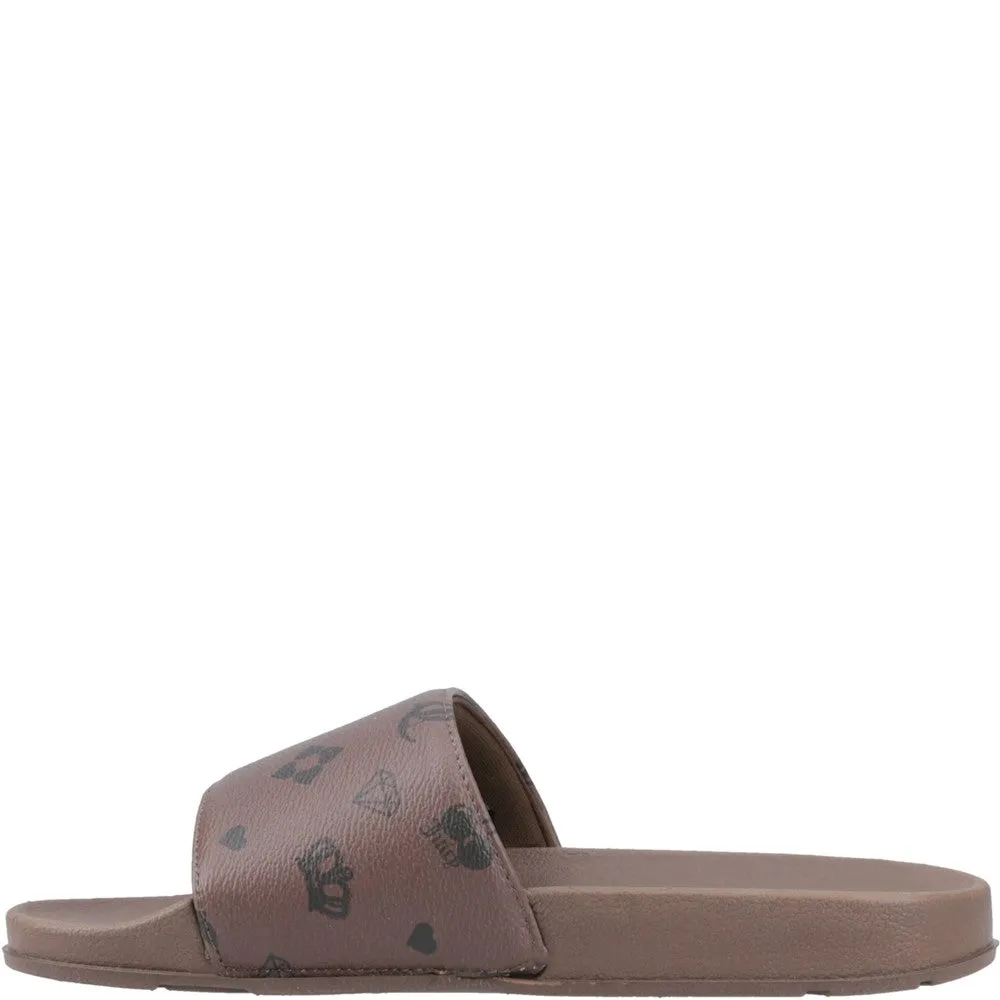 Juicy Couture Mia Monogram Slider High Slippers