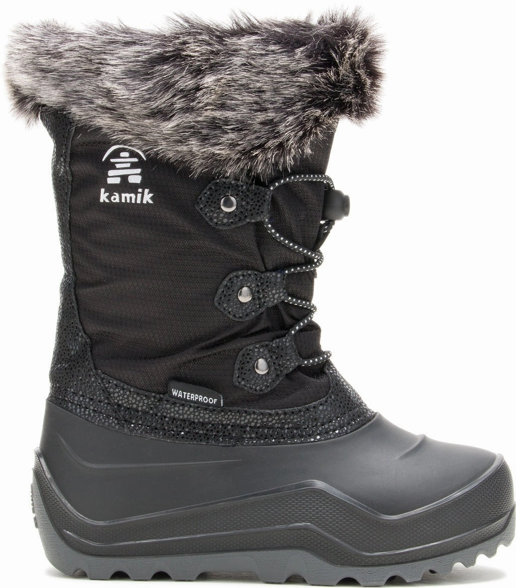 Suede Boots And Rain Kamik Powdery NF8421-BLK Kids Black Waterproof Winter Boots JOBB1916