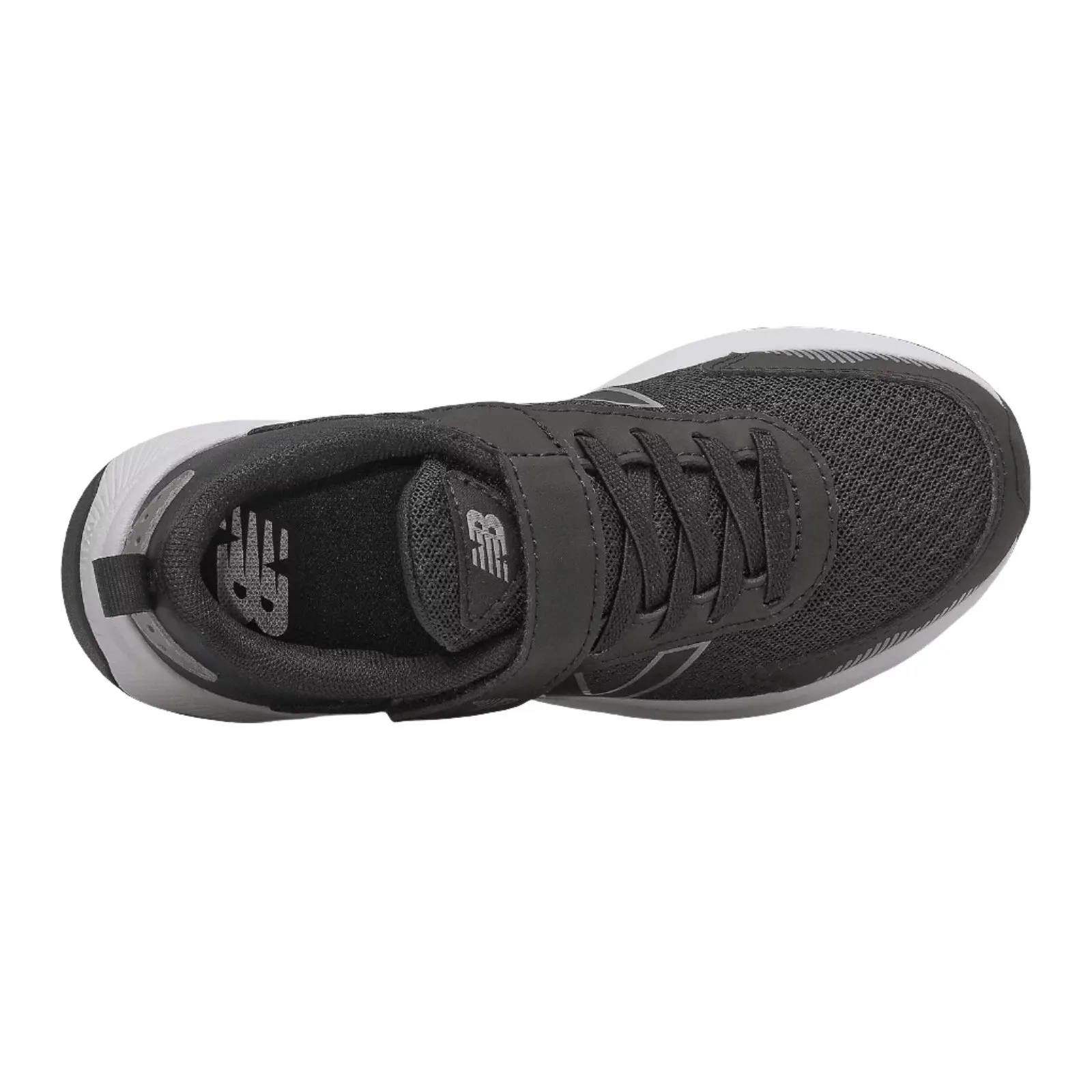 Kid's Dynasoft PT545BO1 Bungee Lace with Top Strap Black/White/Silver Metallic (10.5c-3Y) New Balance 990v4 Navy