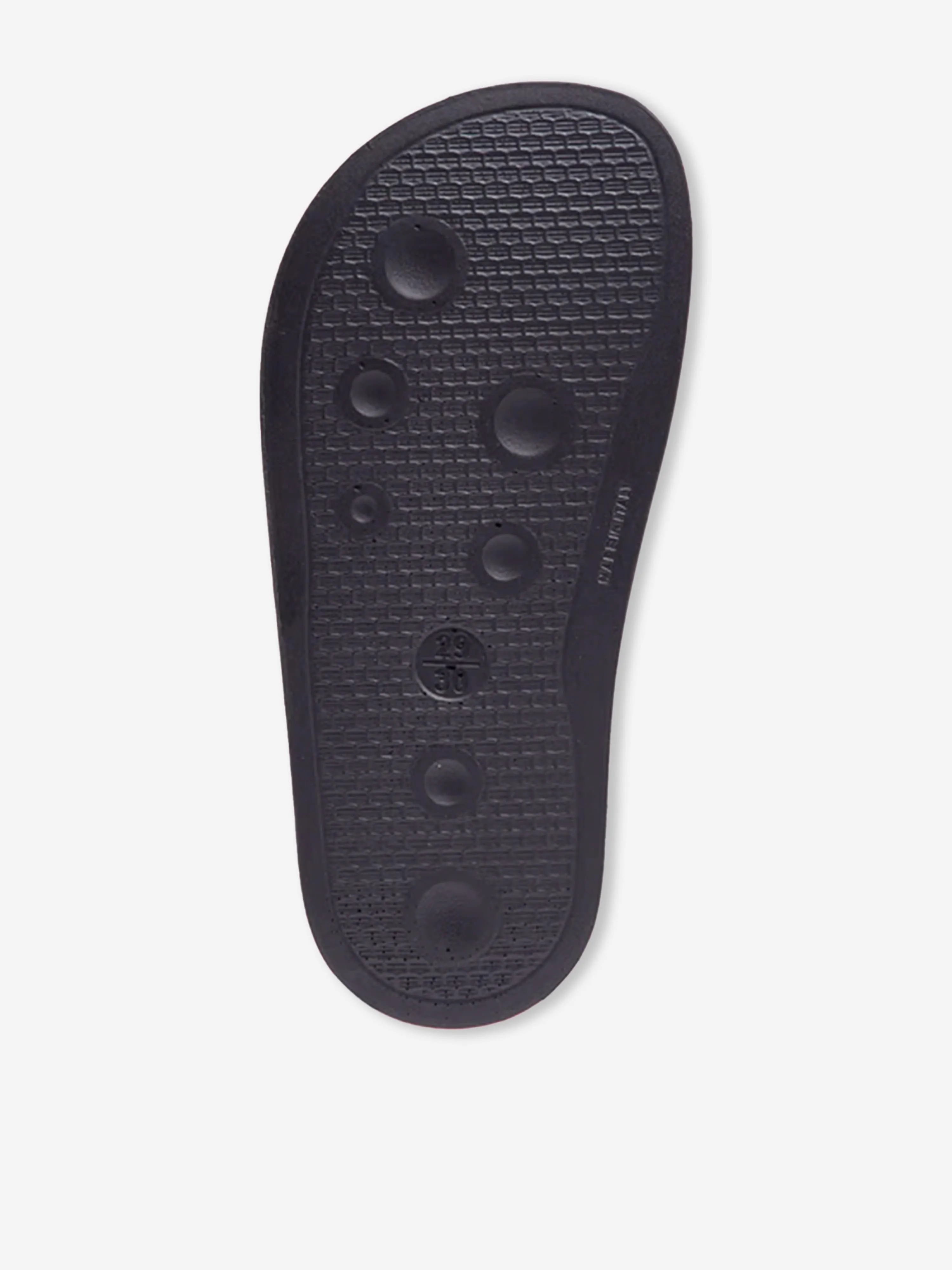 Kids Logo Sliders in Black Faux Fur Platform Slippers