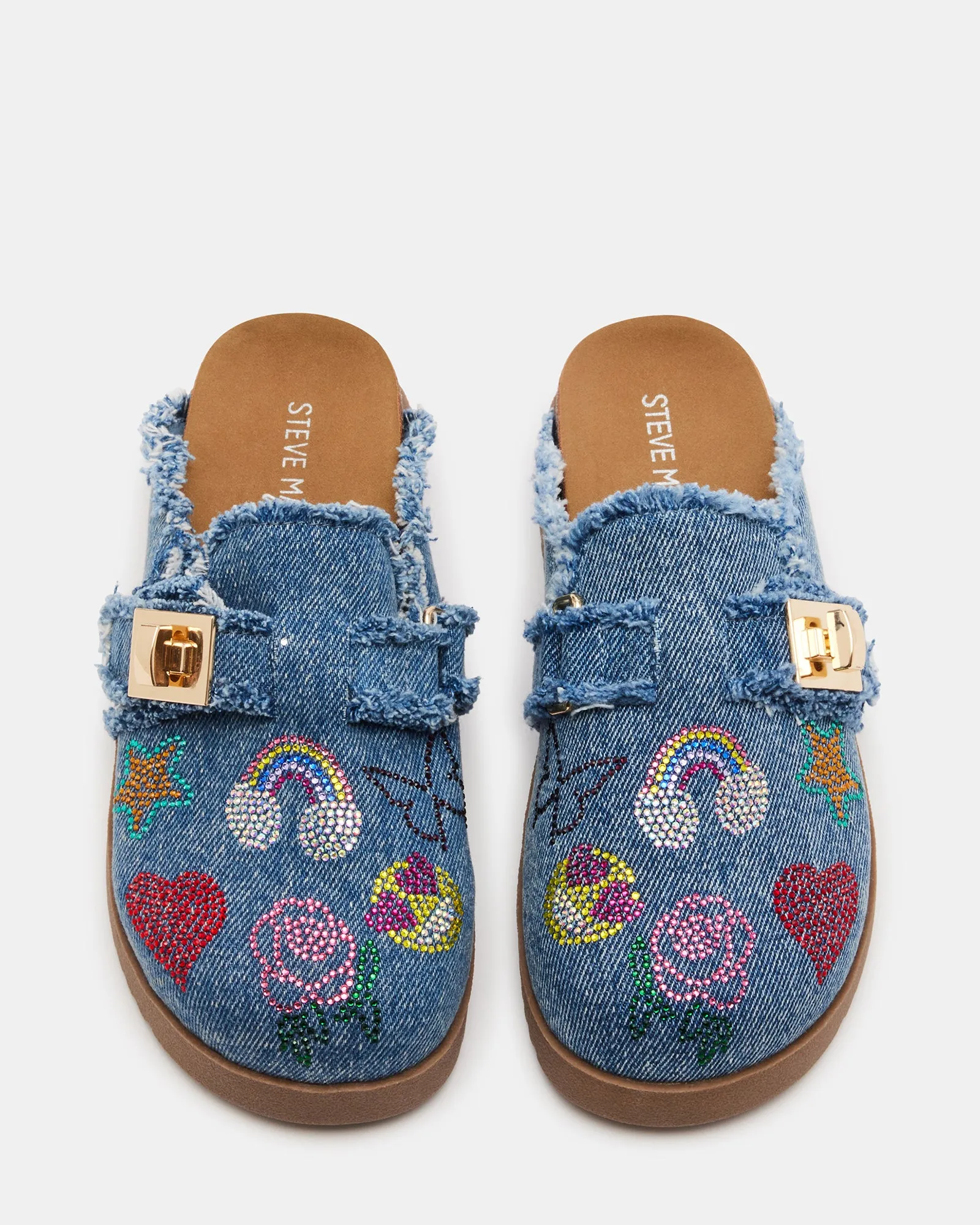 Back Open Slippers KIDS' MONEYY DENIM MULTI RHINESTONES