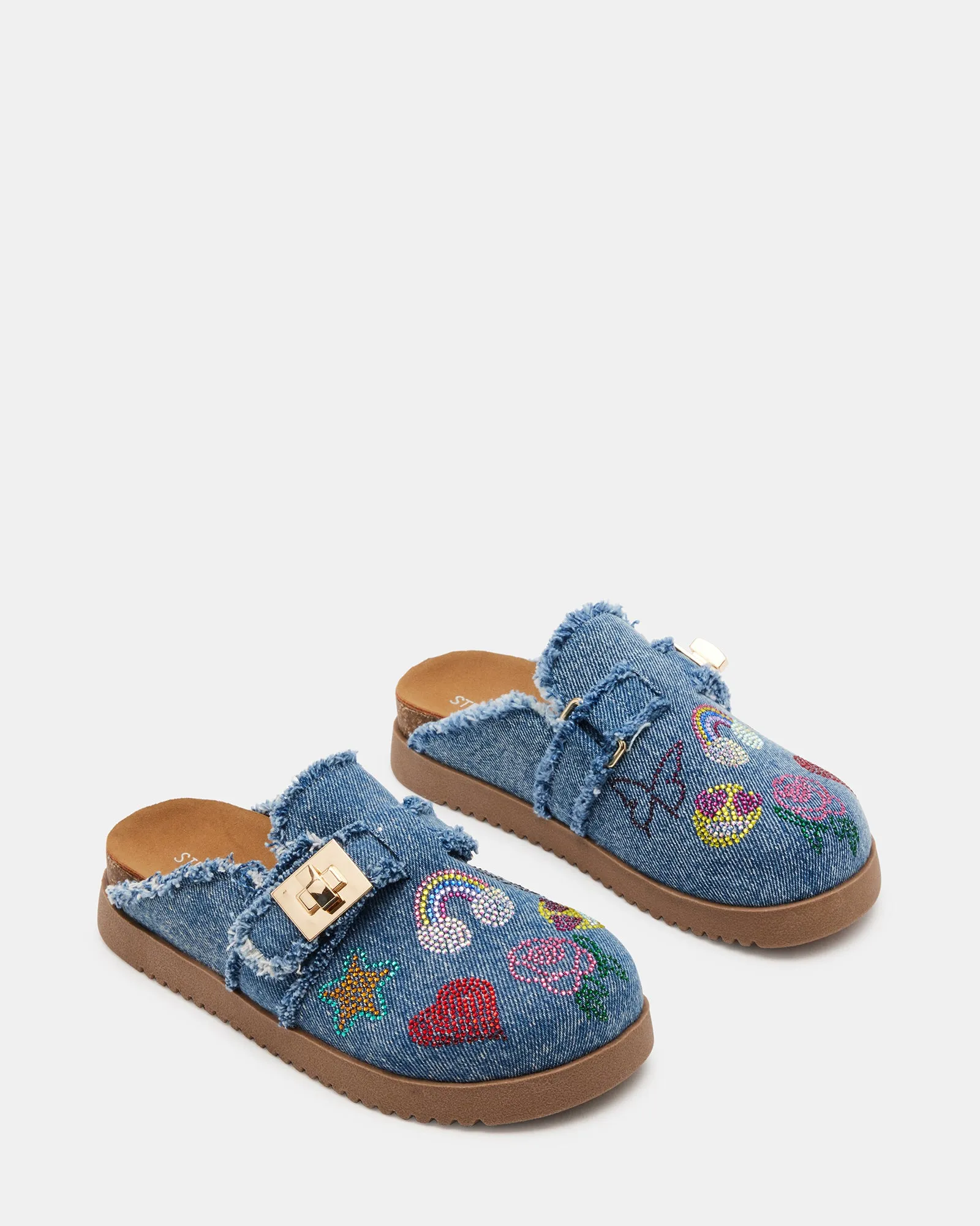 KIDS' MONEYY DENIM MULTI RHINESTONES King Size Sliders