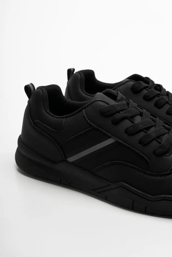 Lace Up Trainers Black Super Daily Trainer Shoes