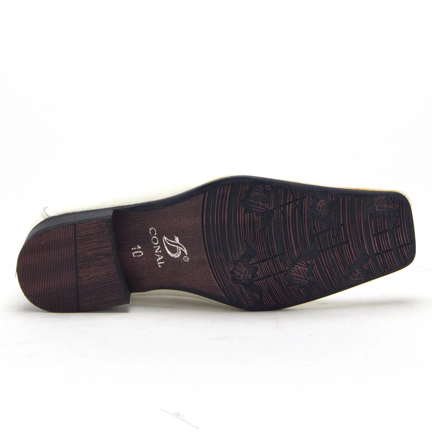 Leather Shoelaces For Boots Boys Conal Squared Toe Dress Design Loafers Shoes K-61010 White-17