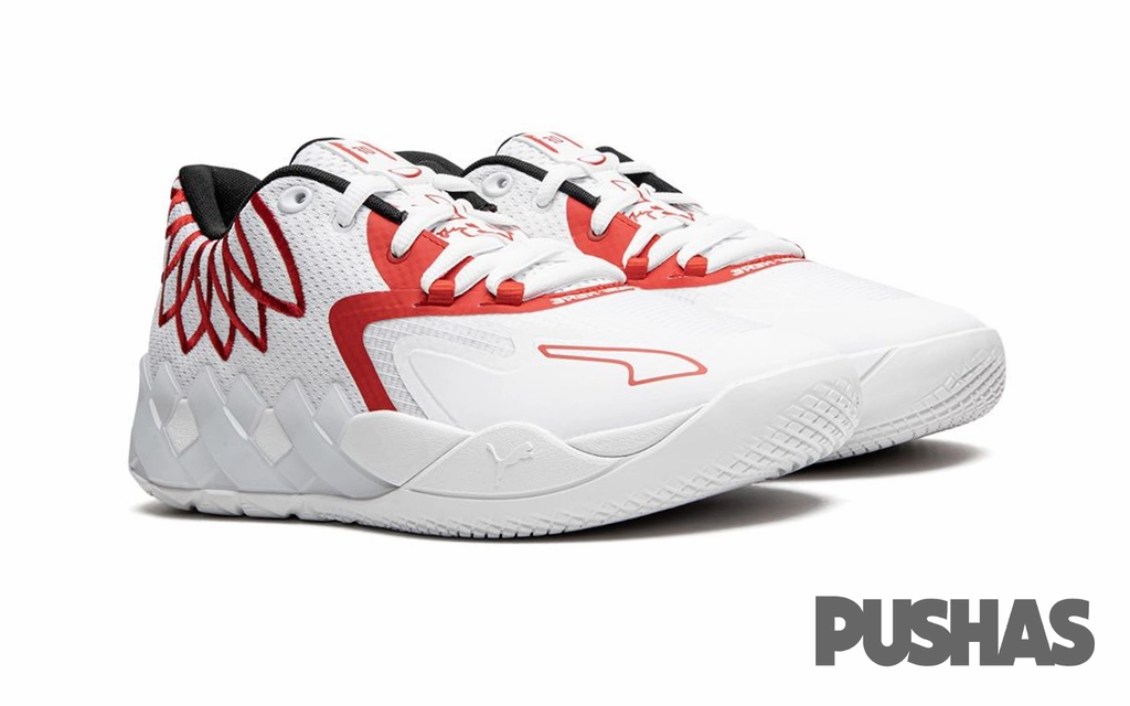 LaMelo Ball MB.01 Lo 'Team Colors White High Risk Red' Puma Fast Rb Ld Shoes
