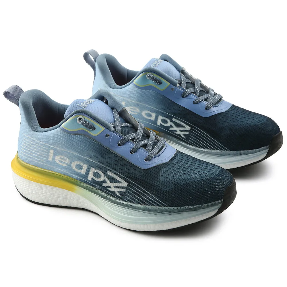 Leap7x Blue Sports Lacing Running Shoes For Men RWM-02 By Liberty Hoops Station Basketball Shoes