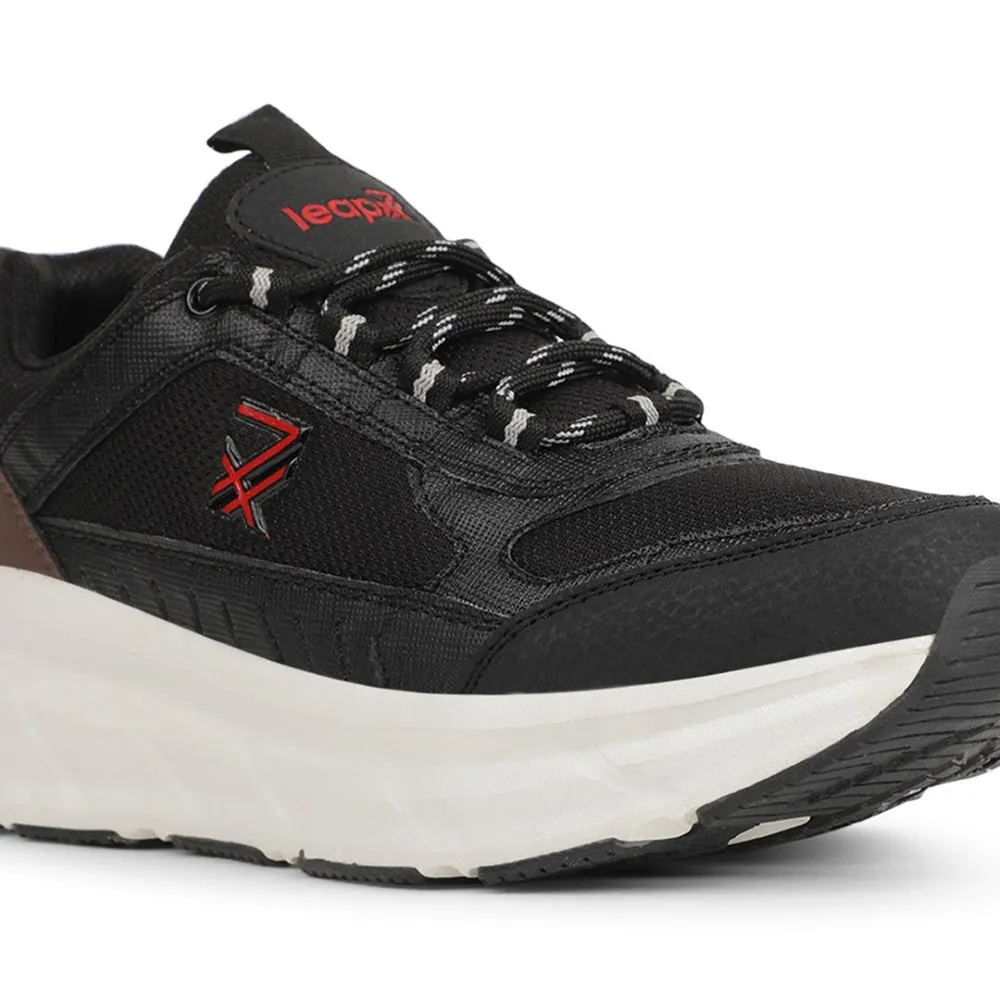 Runs Shoes Leap7x Sports Black Running Shoes For Mens MOUNT-E By Liberty