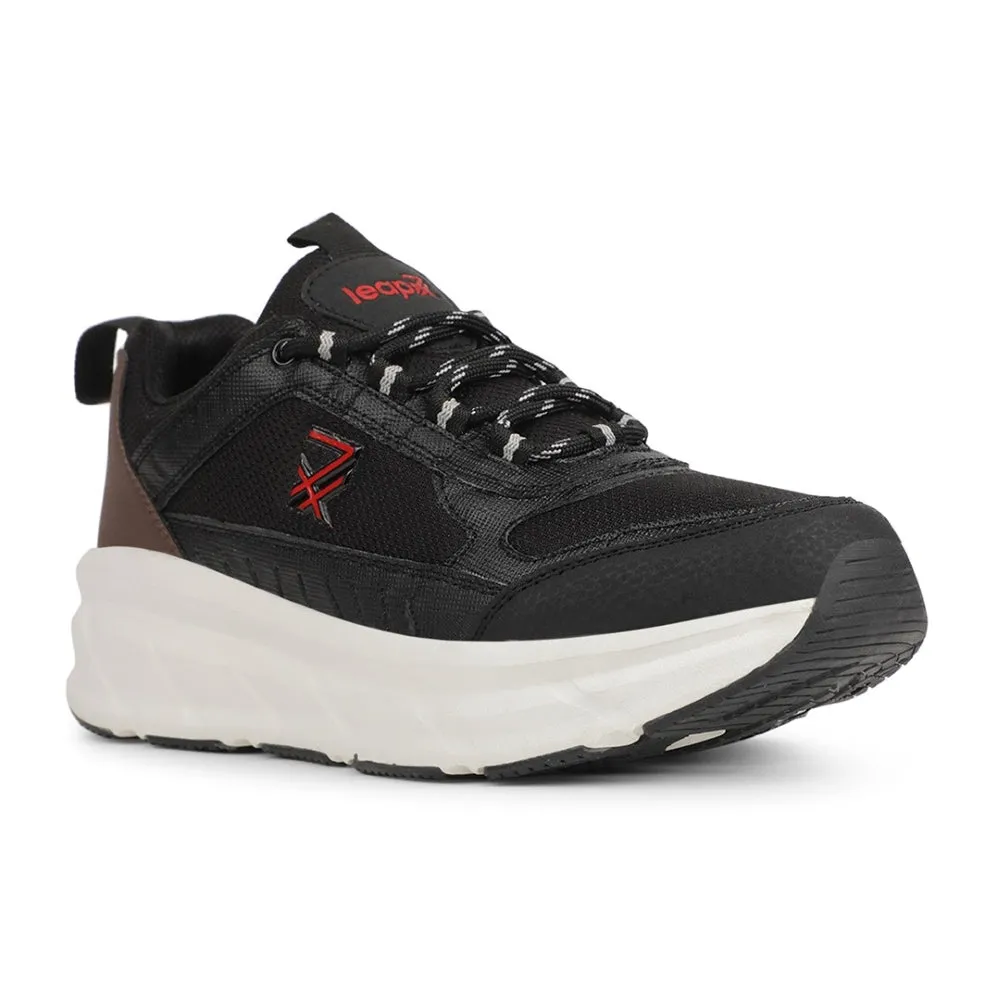 Leap7x Sports Black Running Shoes For Mens MOUNT-E By Liberty Born To Run Shoes