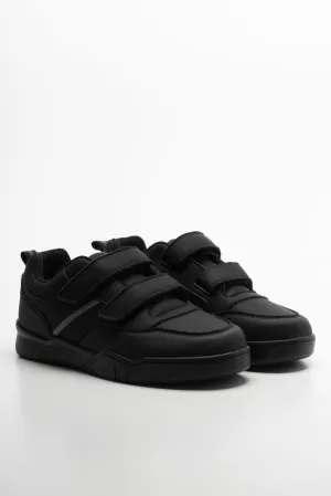 Leather Trainers Black Basic Training Running Shoes