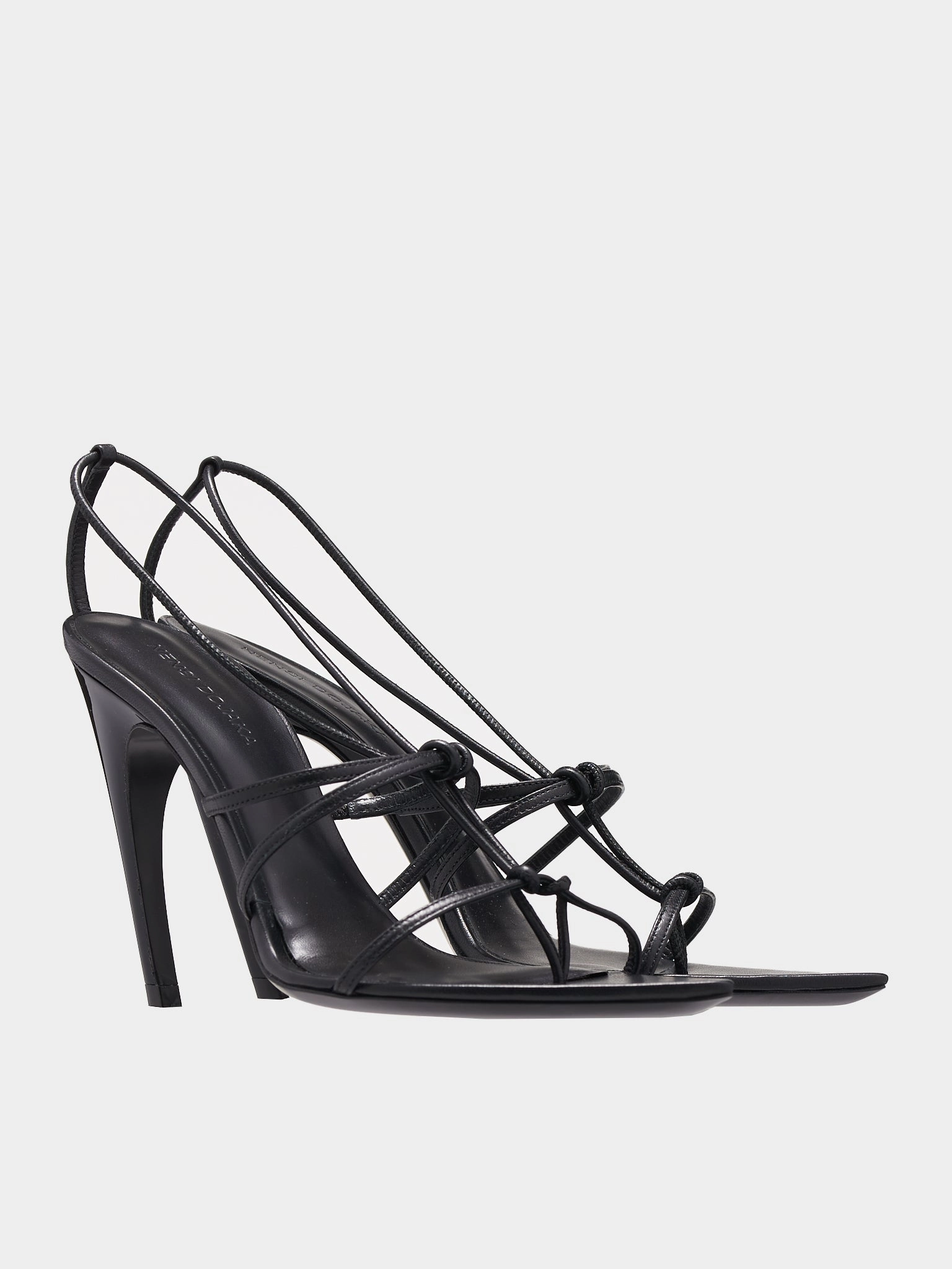 Sandals Slip-in Leather Heeled Sandals (PCW42040-BLACK)