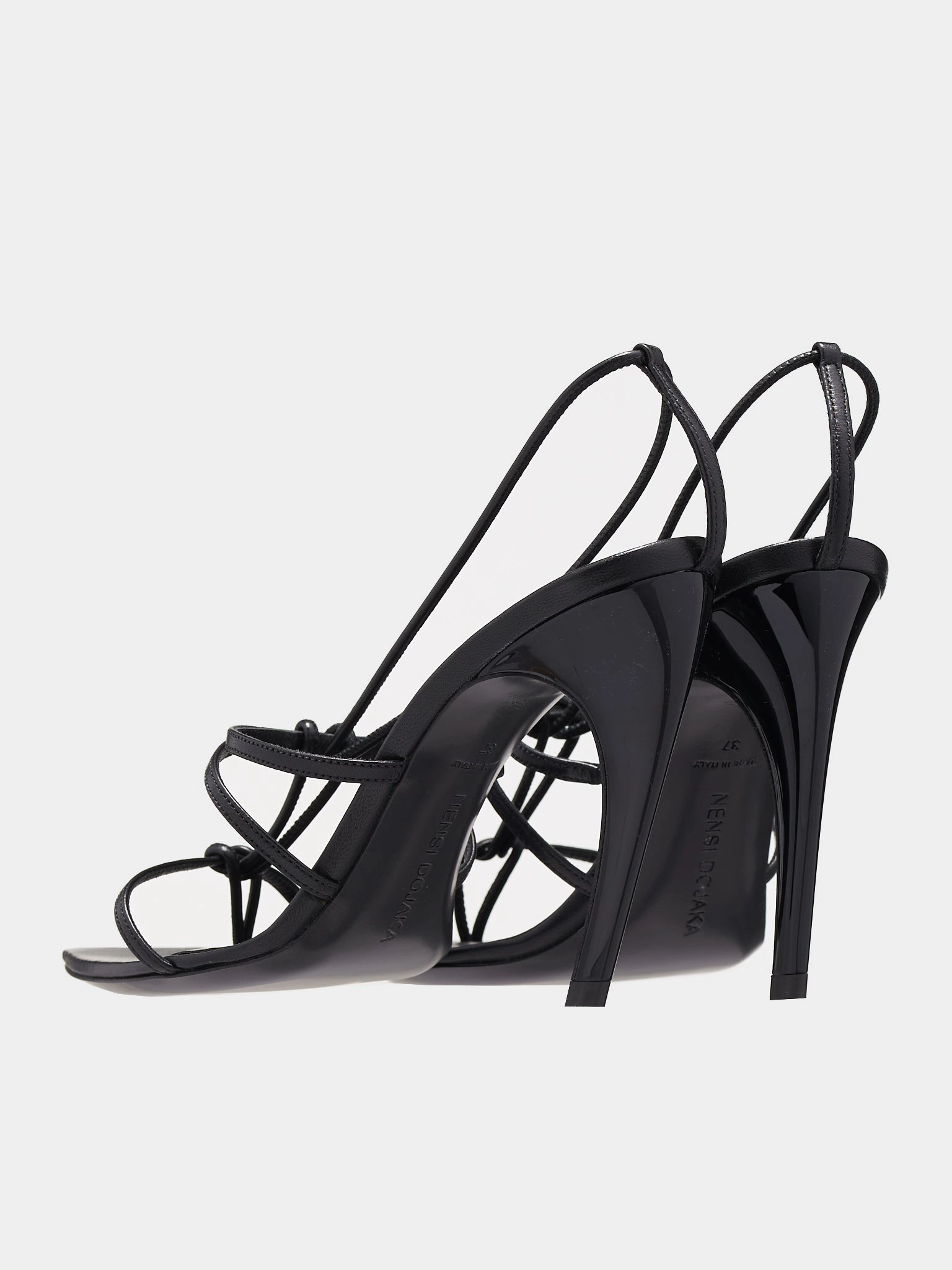 Jamaica Sandals Resort Leather Heeled Sandals (PCW42040-BLACK)
