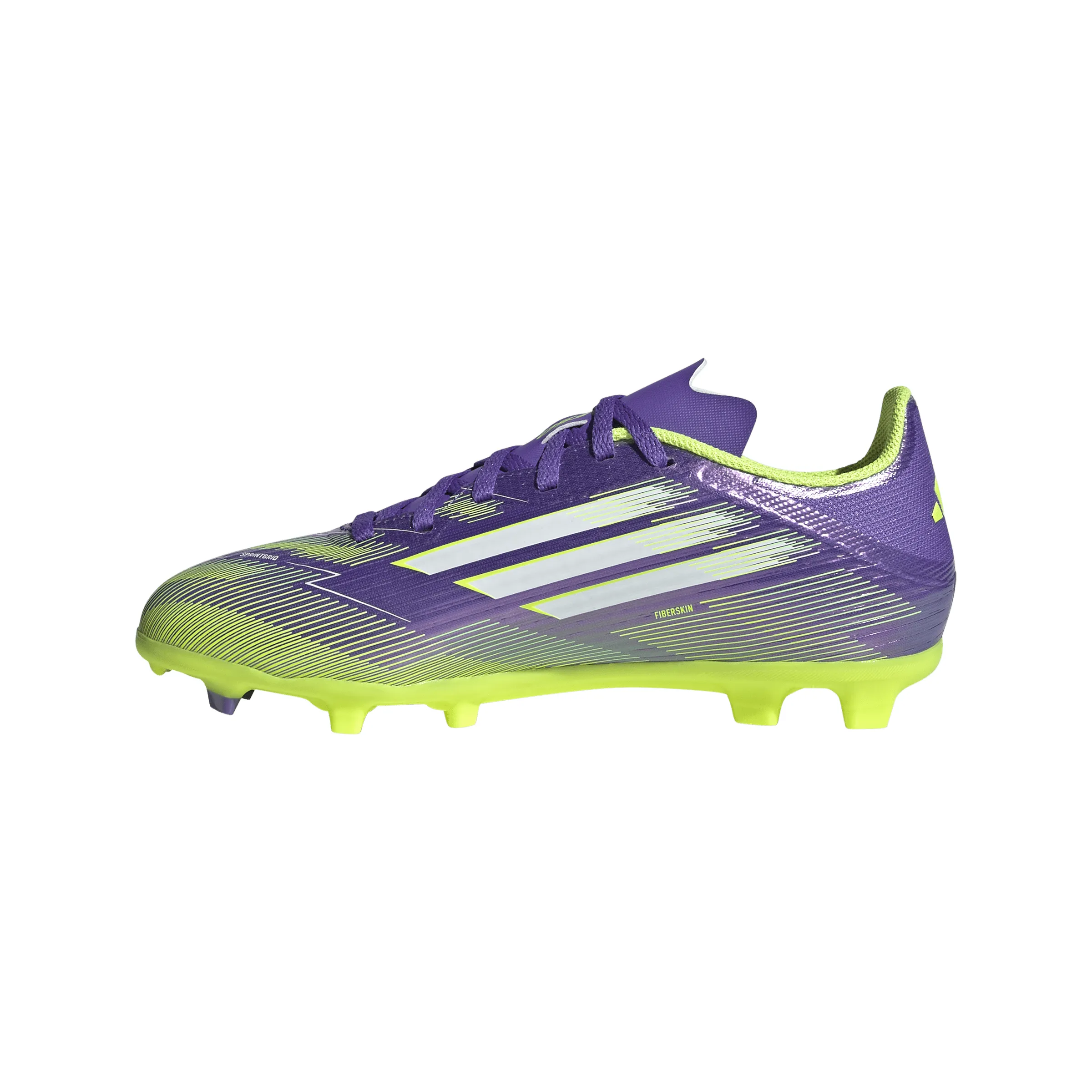 adidas Junior F50 League FG Firm Ground Soccer Cleats - Purrus/ FTWhite/ Luclem Shadow Soccer Cleats