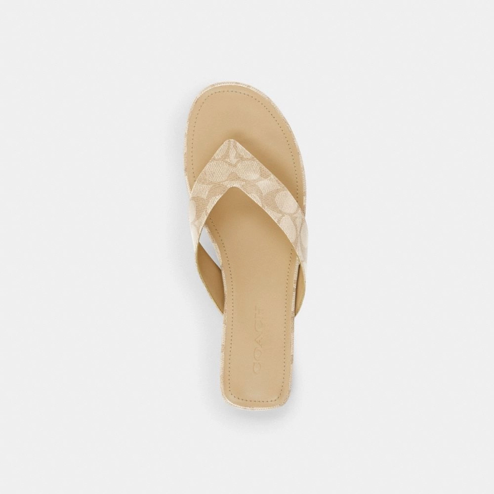 Coach Bridgette Sandal In Signature Canvas Beechwood Casual Shoe Sale