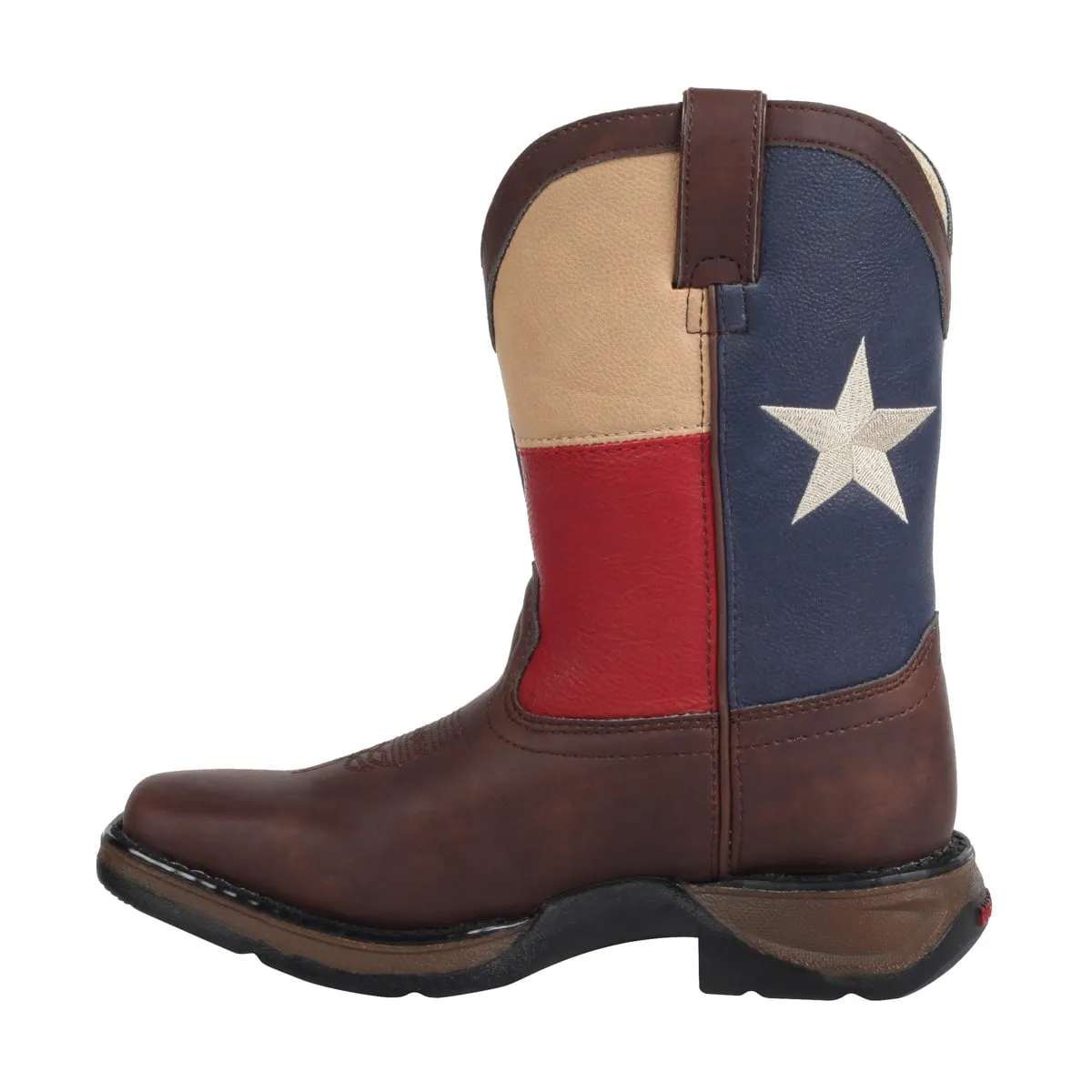 Lil' Durango Kids Boys Brown Faux Leather Texas Flag Pull-On Cowboy Boots Toddler Crocs Rain Boots