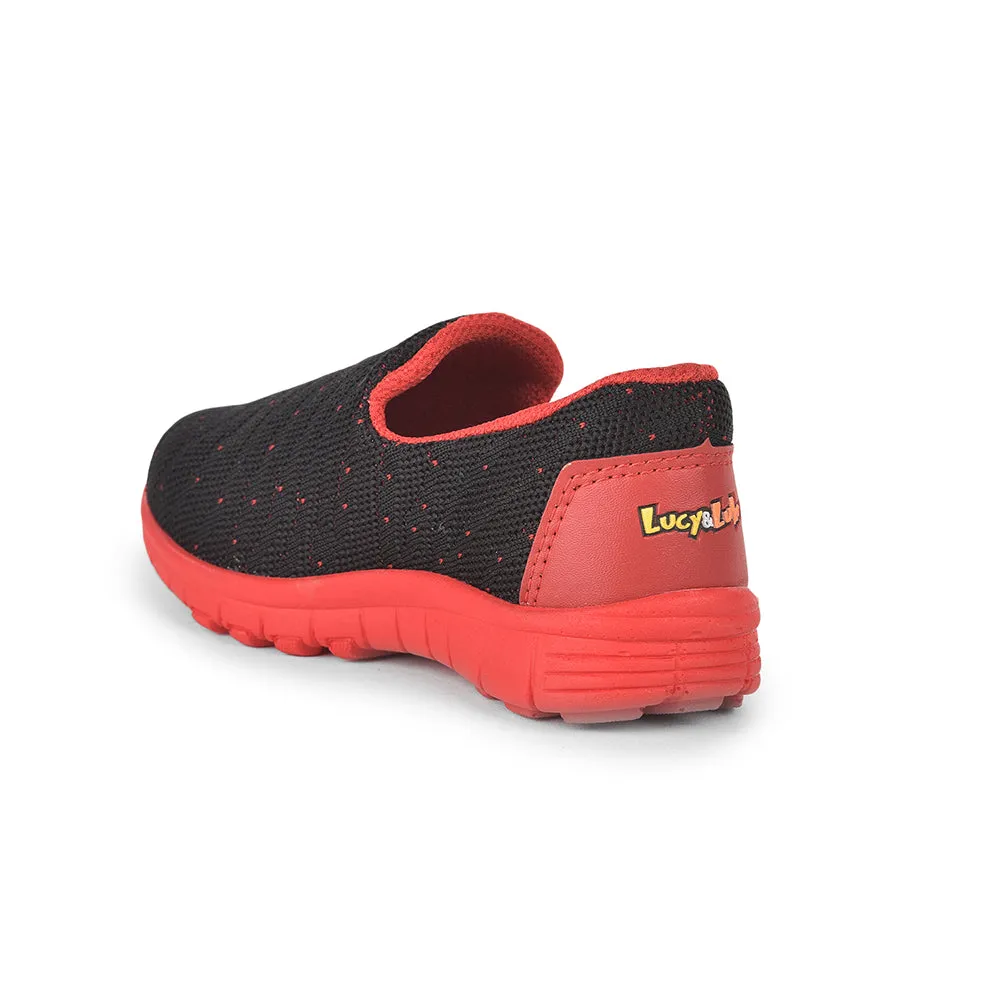 Lucy & Luke (Black) Sports Non Lacing Walking Shoes For Kids 2123-10 By Liberty Fly Casual Shoes