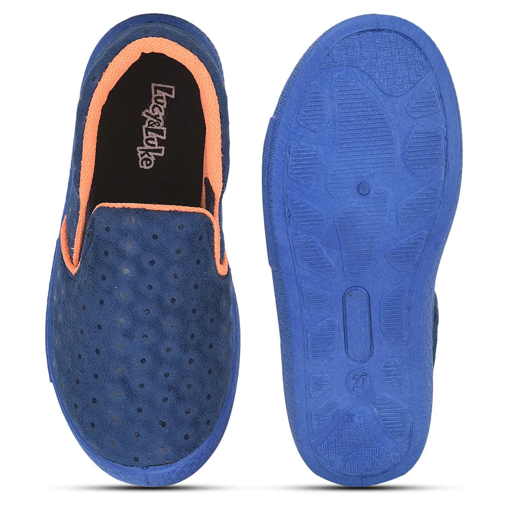 Lucy & Luke (Blue) Casual Non Lacing Shoes For Kids BASTIAN-3M By Liberty Casual Wedding Guest Shoes