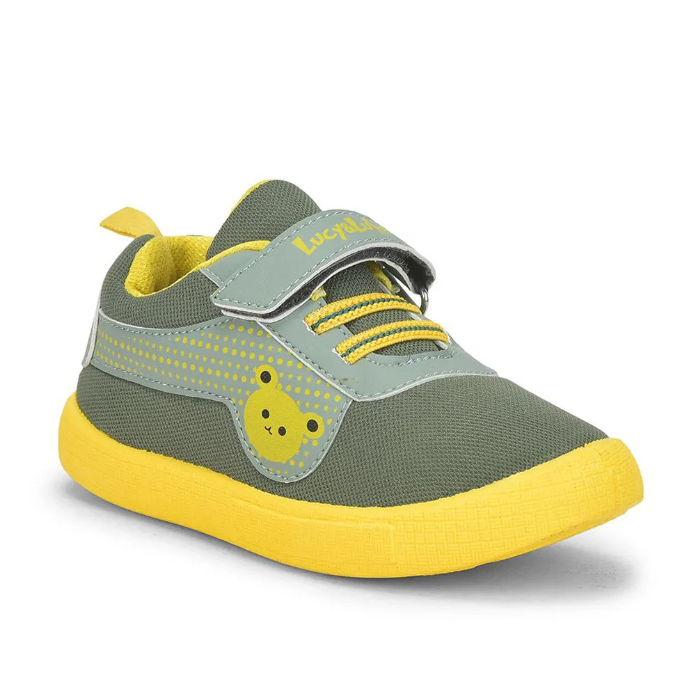 Casual Shoes For Back Pain Lucy & Luke Green Casual Non Lacing Shoes For Kids BASTIAN-2E By Liberty