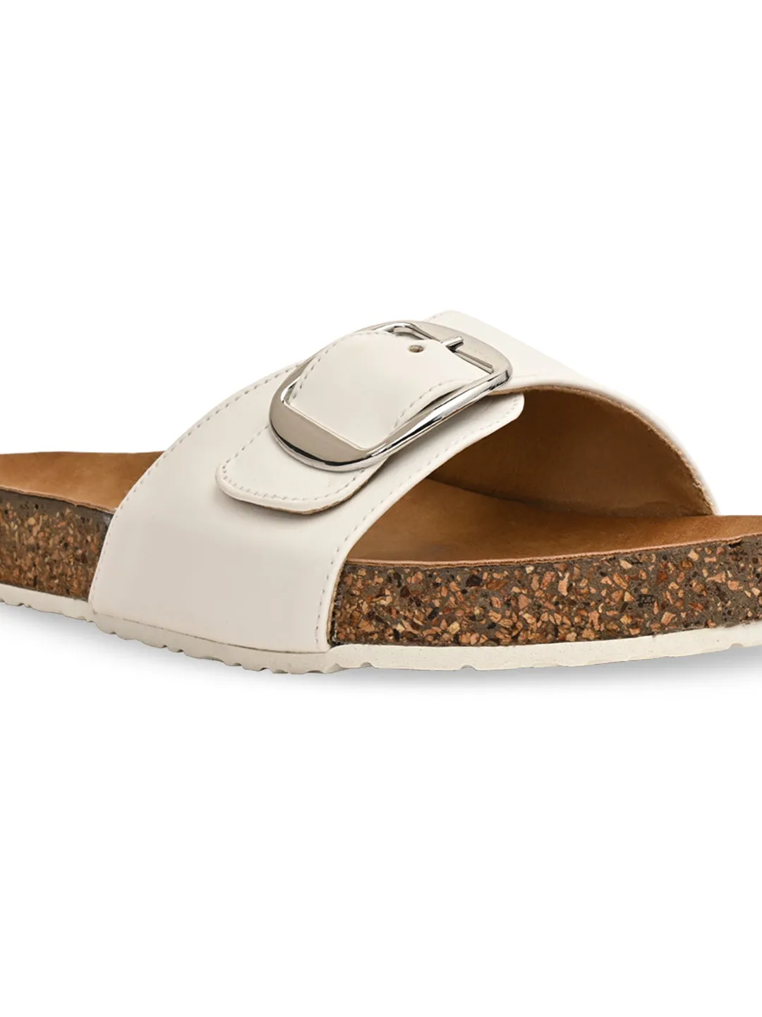 Rocia By Regal White Women Casual Flat Sliders Doxie Slippers