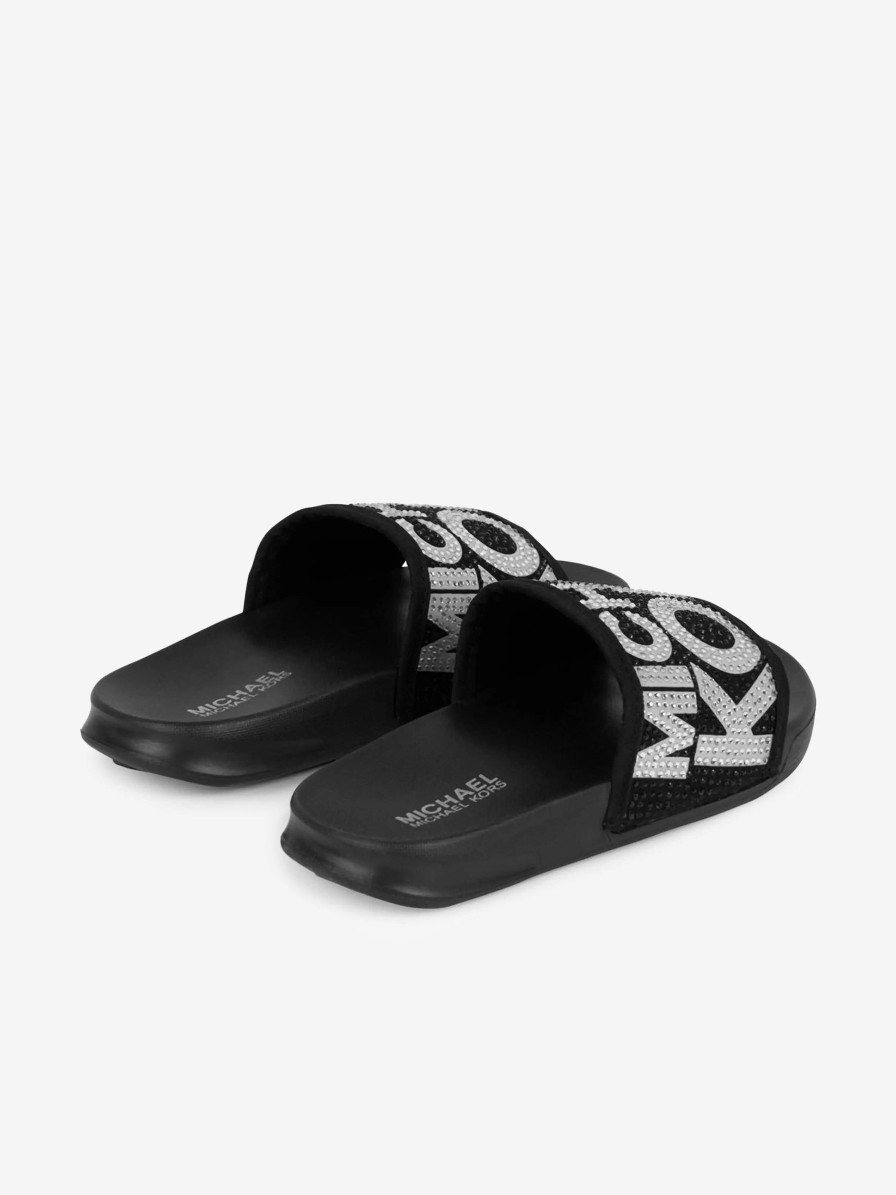 Michael Kors Diamante Logo Sliders Best Slippers To Wear On Hardwood Floors
