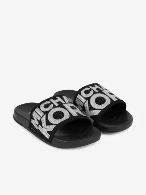 Michael Kors Diamante Logo Sliders Support House Slippers
