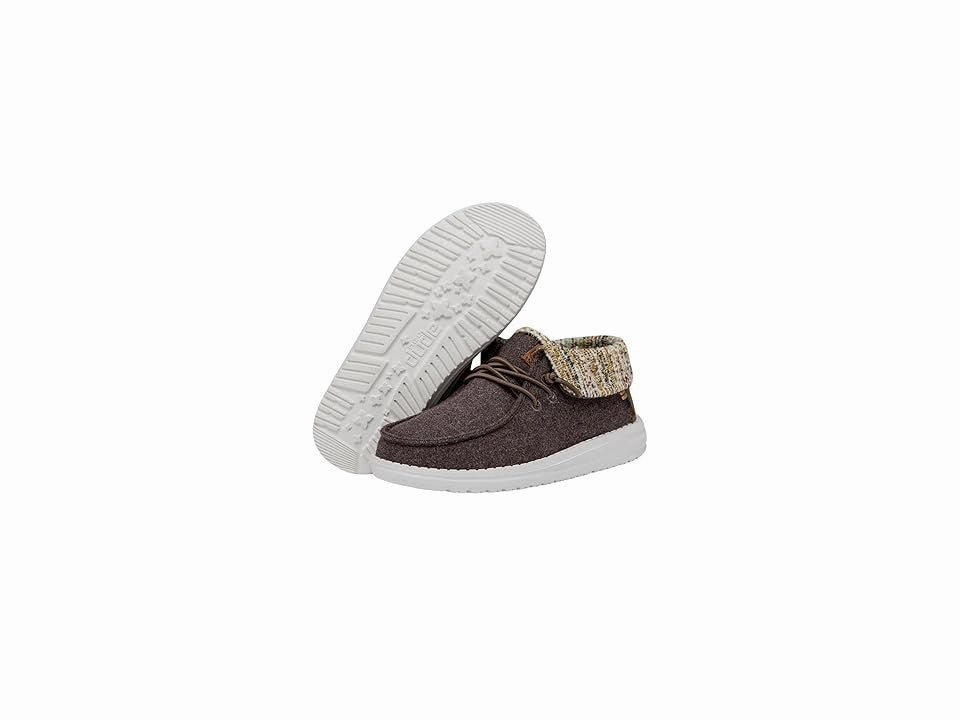 Hey Dude Wendy Fold Felted Cozy 40560-255 Kids Brown Casual Shoes JOBB864 Comfortable Spikeless Golf