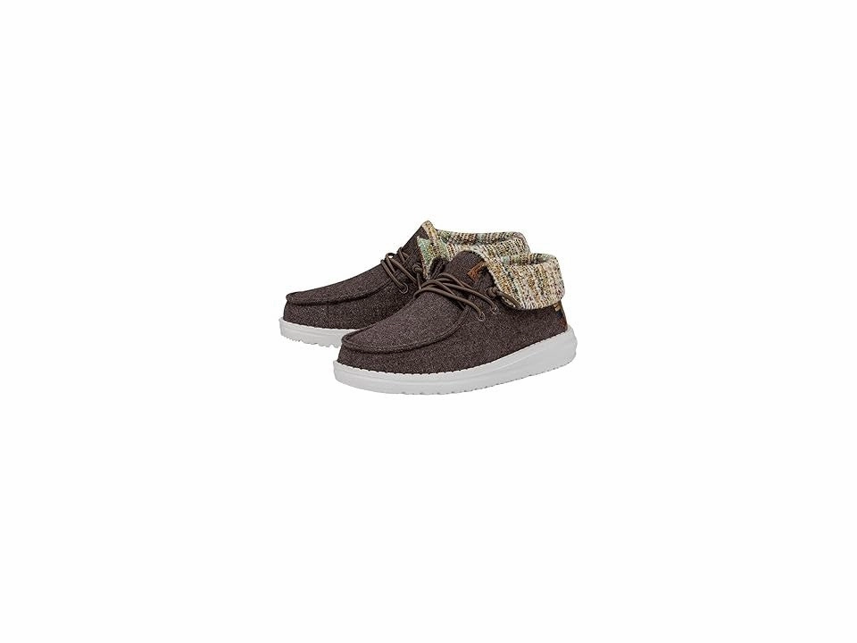 Hey Dude Wendy Fold Felted Cozy 40560-255 Kids Brown Casual Shoes JOBB864 Golf Casual