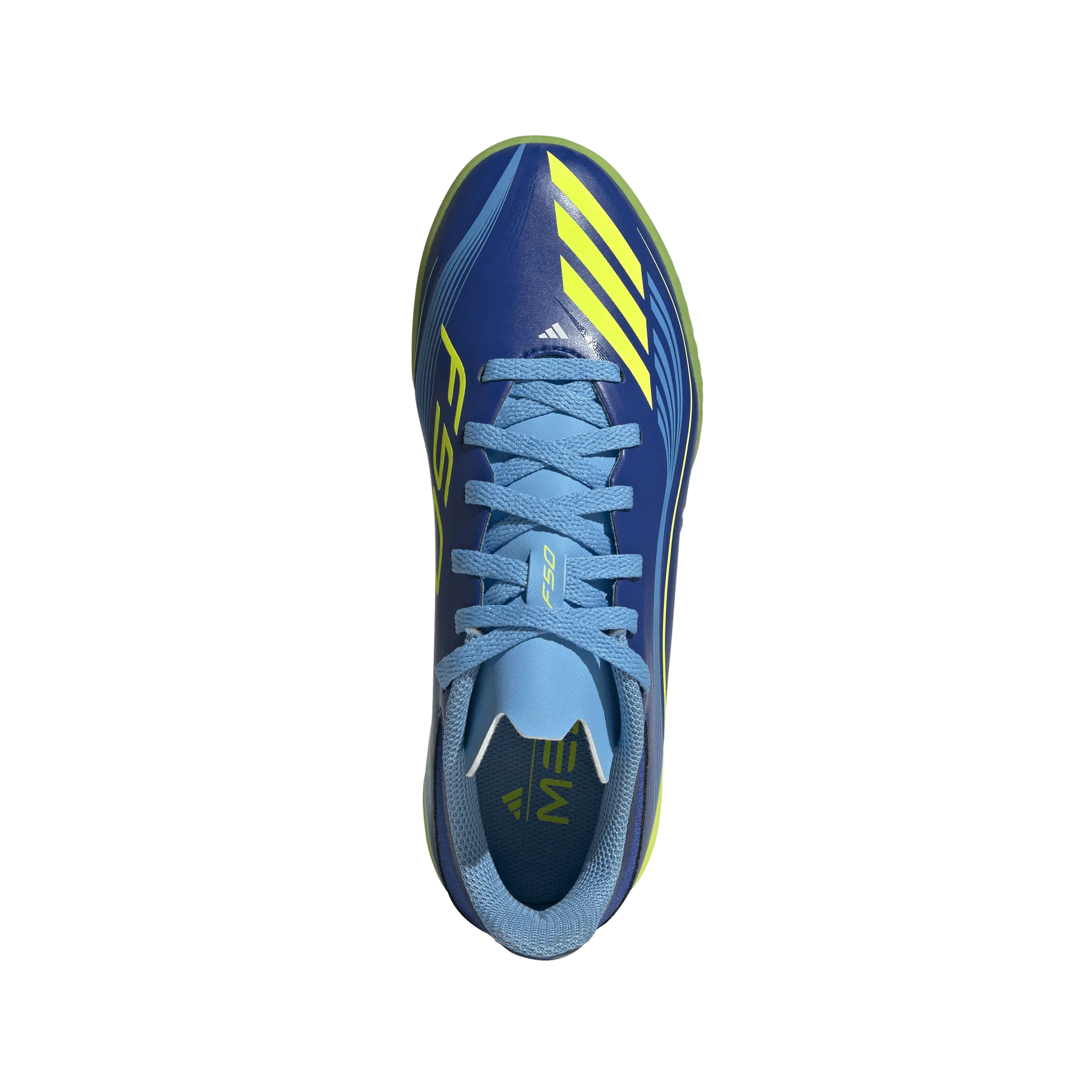 adidas F50 League MESSI TF Turf Junior- Team Royal Blue/ Solar Yellow/ Semi Blue Burst Rising Gem Pack Soccer Cleats