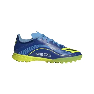 adidas F50 League MESSI TF Turf Junior- Team Royal Blue/ Solar Yellow/ Semi Blue Burst F50 Club Soccer Cleats