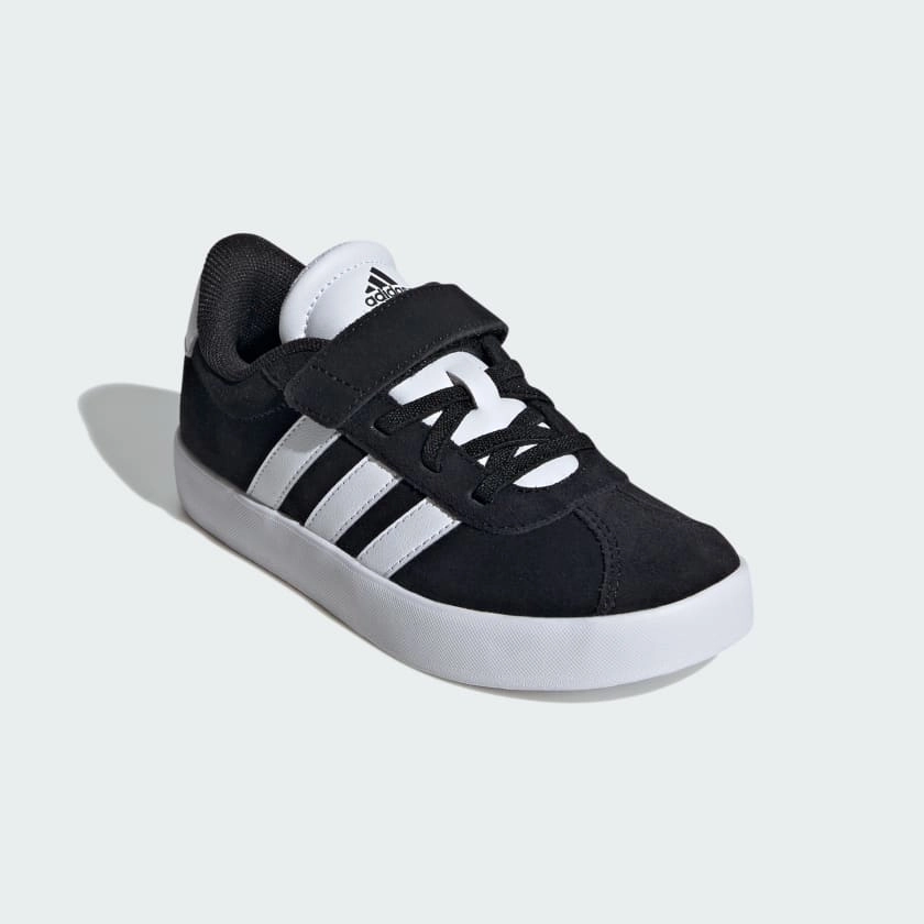 Adidas Kids Velcro Court 3.0 Black/White Shoes Made In Usa Skate Shoes