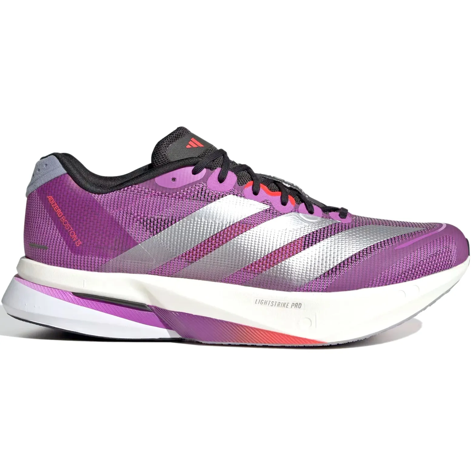 Jordan Burroughs Training Shoes Men's Adizero Boston 13 Running Shoes Purple Burst / Silver Metalic / Lucid Red