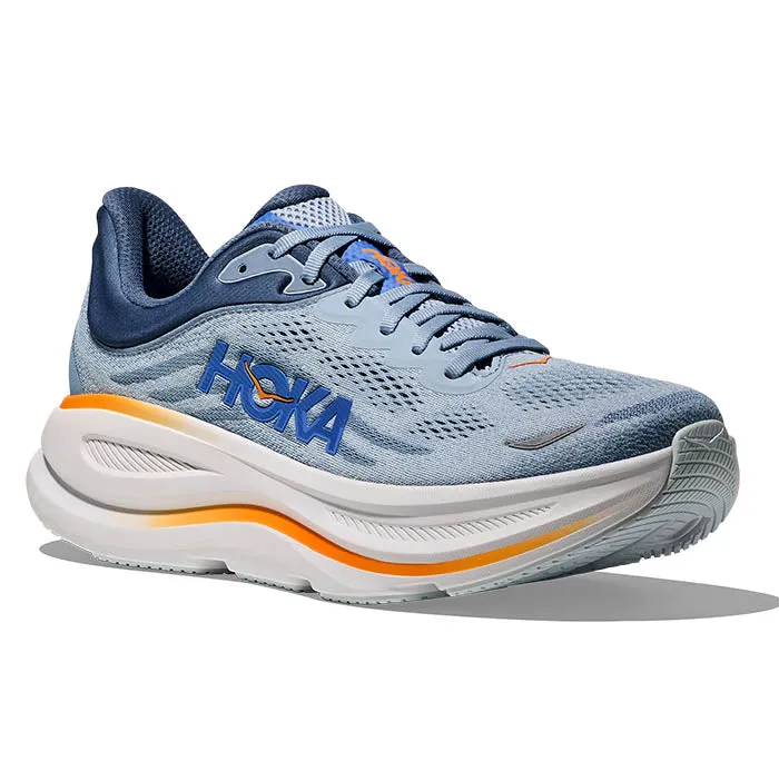 Mens Hoka Bondi 9 Extra Wide in Drizzle/Downpour Plantar Fasciitis Shoes