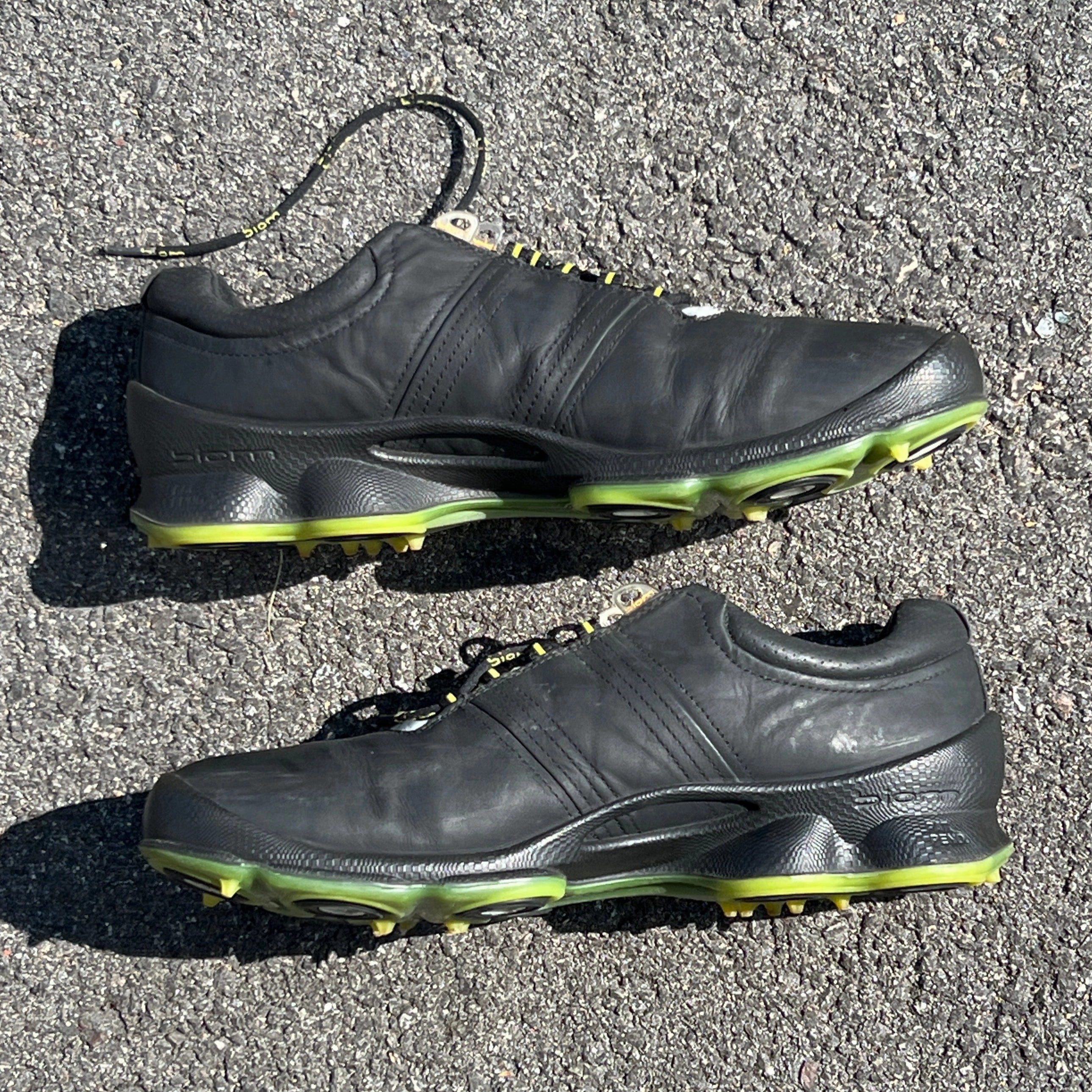 Waterproof Golf Mens Ecco Biom Cleated Golf Shoe 45EU  Black/Citron  Hydromax Yak Leather