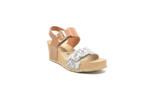 MEPHISTO Lissandra Camel Beach Wedge Sandals
