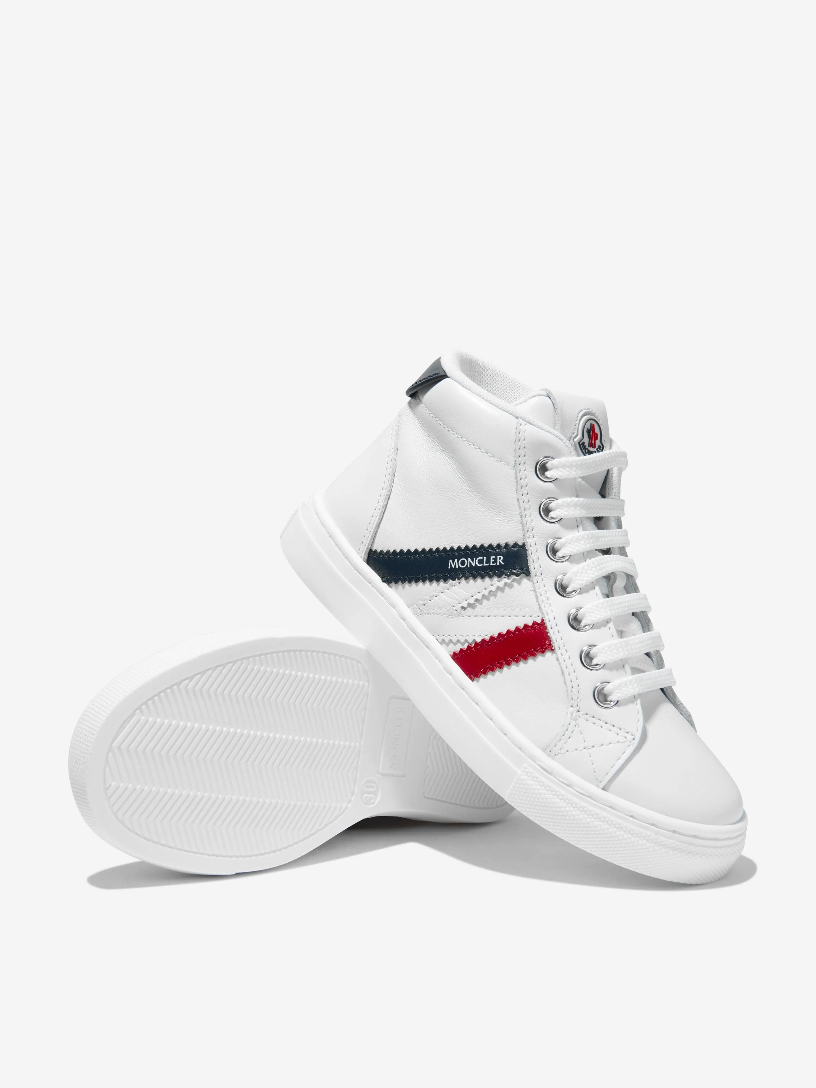 Hylete Training Shoes Moncler Enfant Kids Leather Monaco High Top Trainers in White