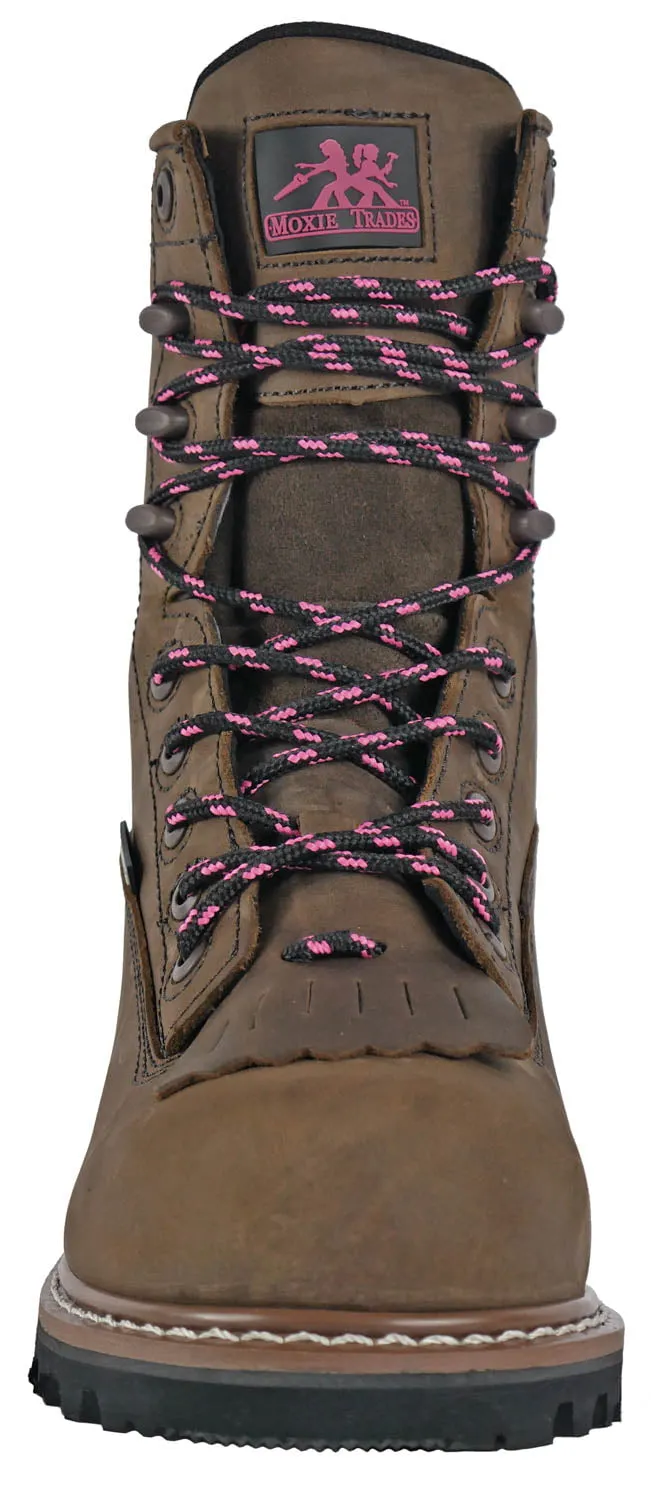 Moxie Trades Womens Mareen 8in Kiltie CT PR WP Brown Leather Work Boots 6 D Rossi Boots