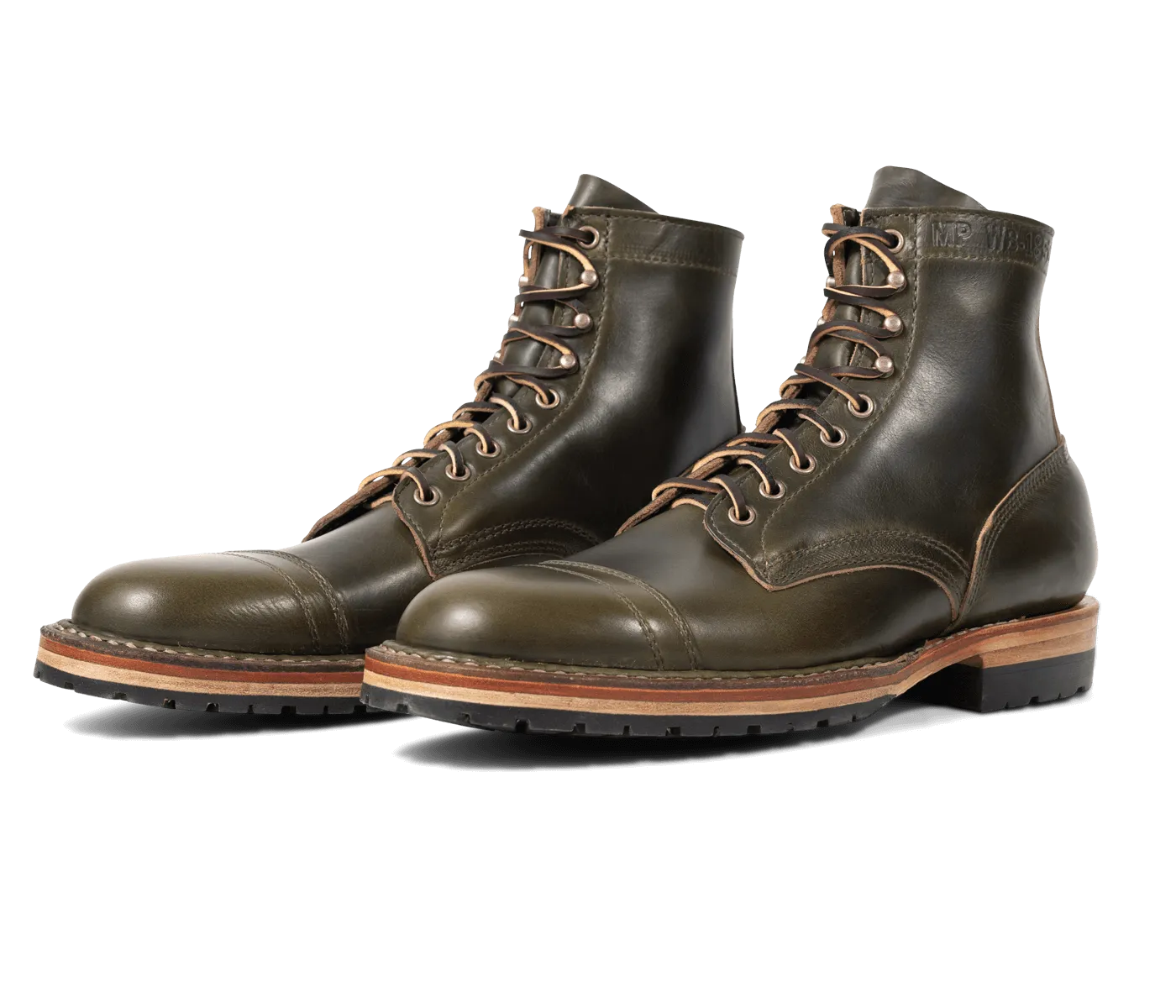 MP-Sherman Toe Cap - Green Pasture Knee High Biker Boots