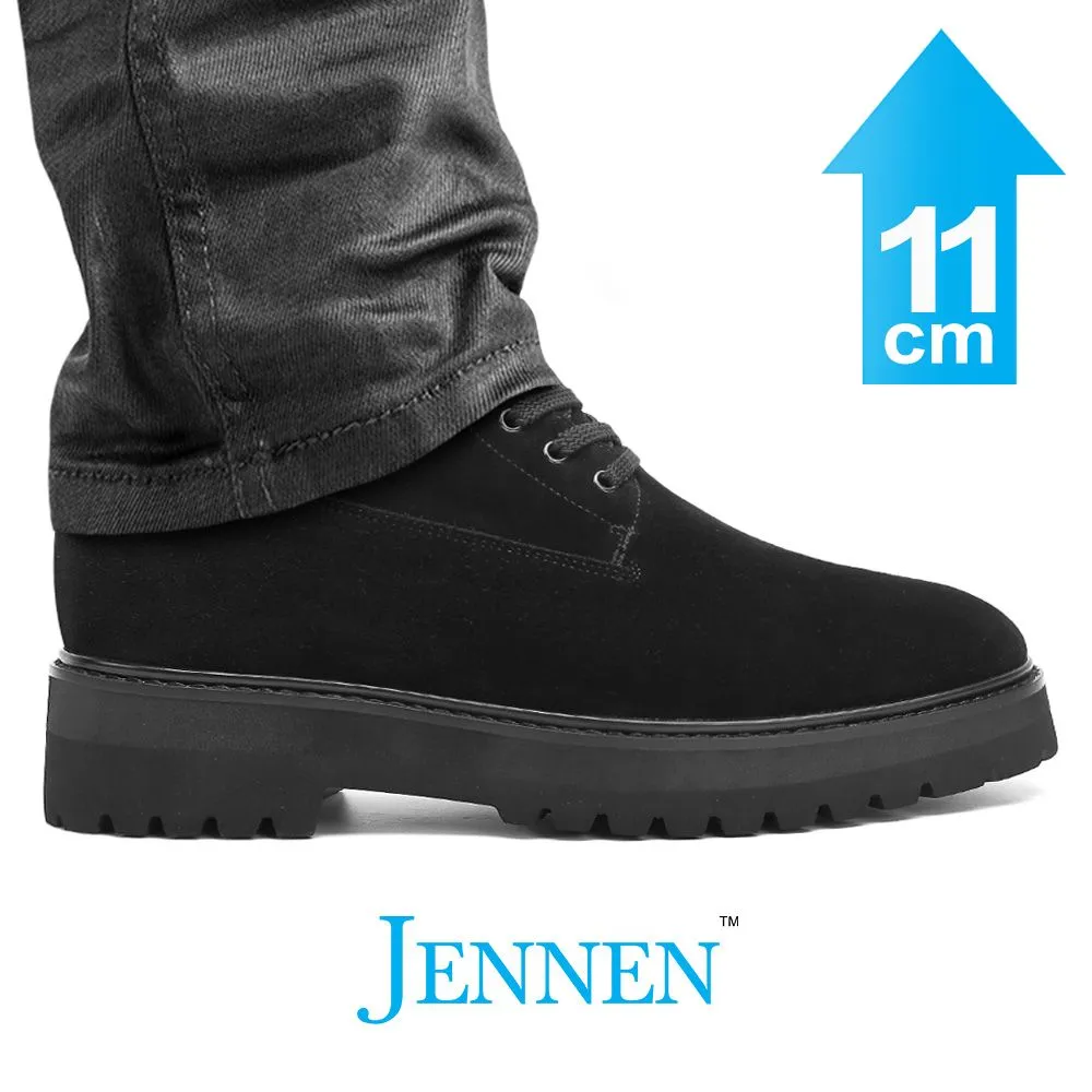 Hunter Boots For Snow Mr. Moses 11cm | 4.33 inches Tallest Black Suede Elevator Boots