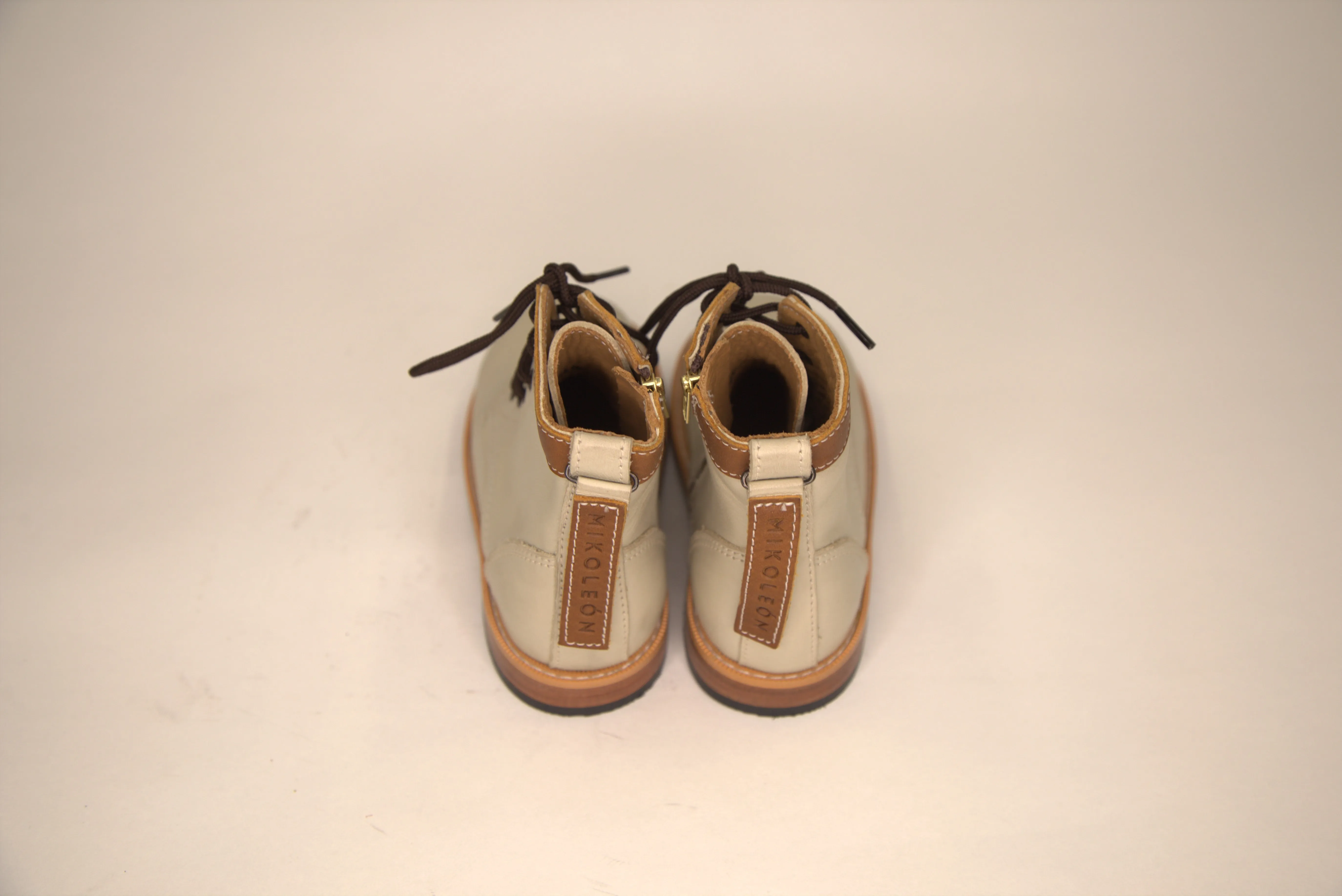 MS4216 - Oliver Luxe Boots Bone Beige SAMPLE Burgundy Heel Boots