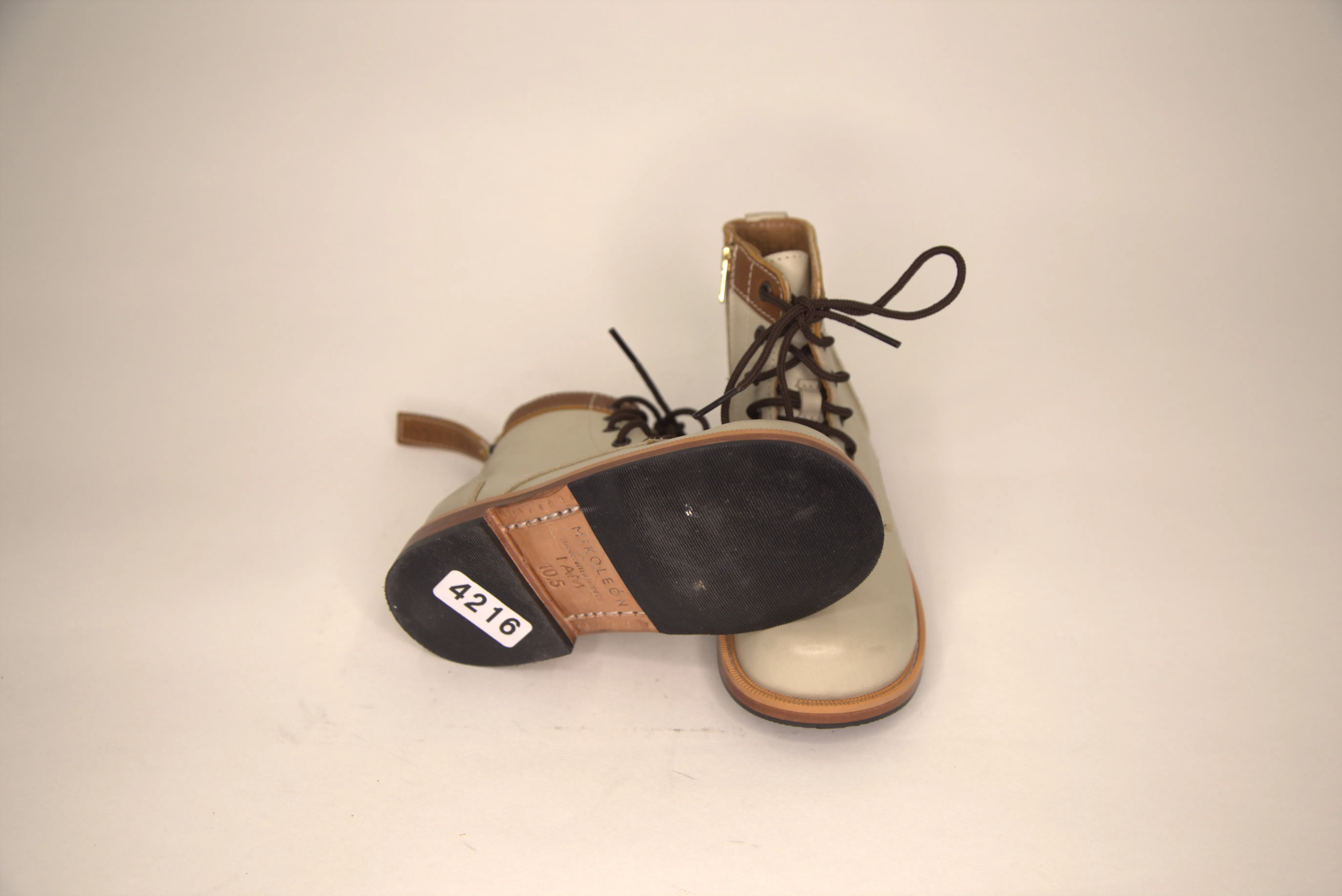 MS4216 - Oliver Luxe Boots Bone Beige SAMPLE Leather For Cowboy Boots