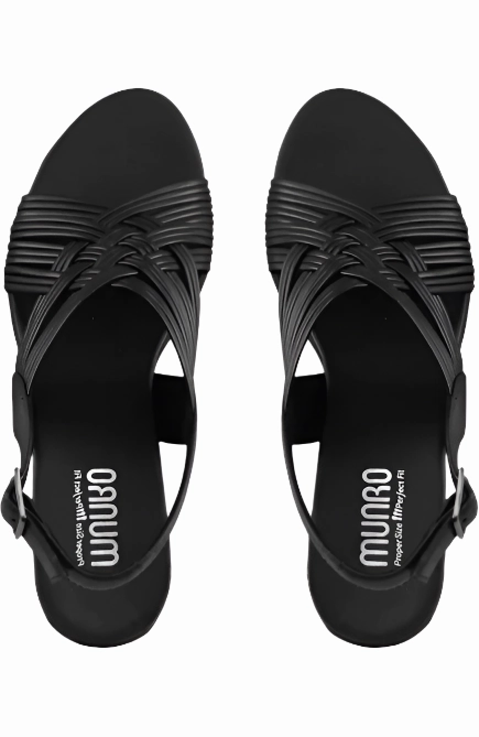 Munro Women's Marianna Slingback Sandal - Black Leather Munro Sandals