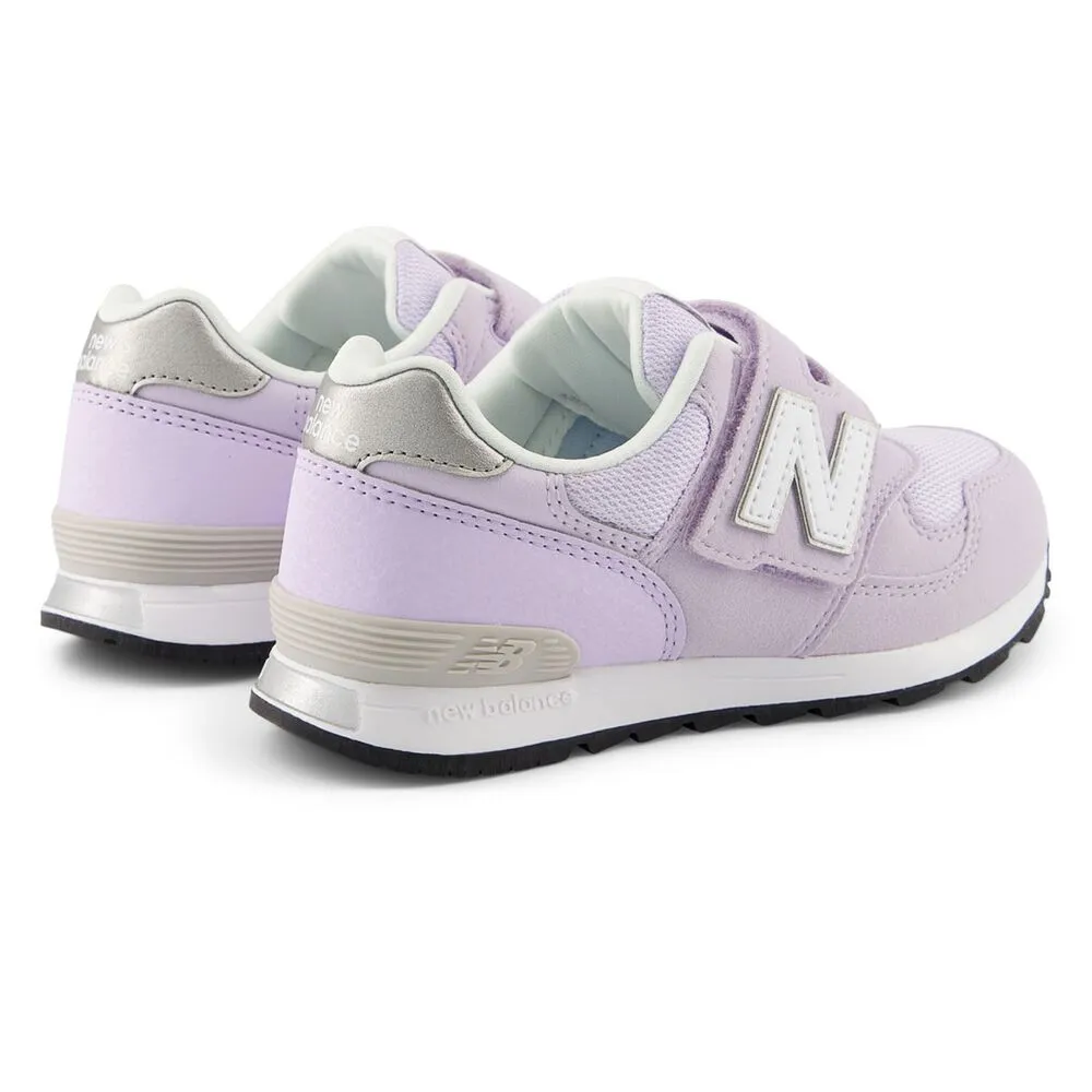 New Balance White And Gray New Balance Kid's 313 Hook N' Loop Lavender Sneaker Shoes