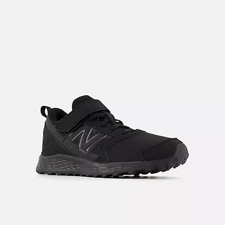 New Balance Kids Fresh Foam 650v1 Bungee Lace With Top Strap Triple Black Shoes New Balance Sc Elite V4