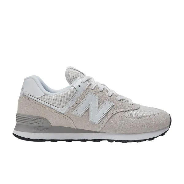 New Balance Men's 574 White/Grey New Balance Silver Metallic