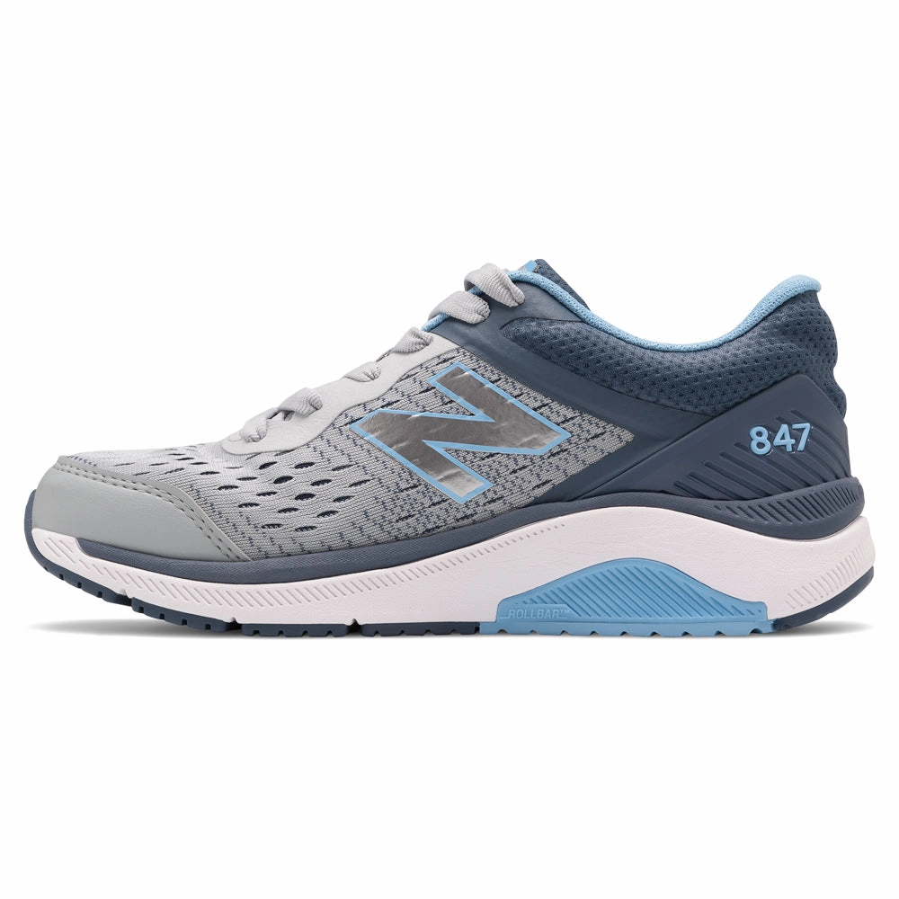 New Balance 847v4 Walking Shoe Light Aluminum Vintage Indigo/Team Carolina (Women's) Trail Running Shoes For Mud