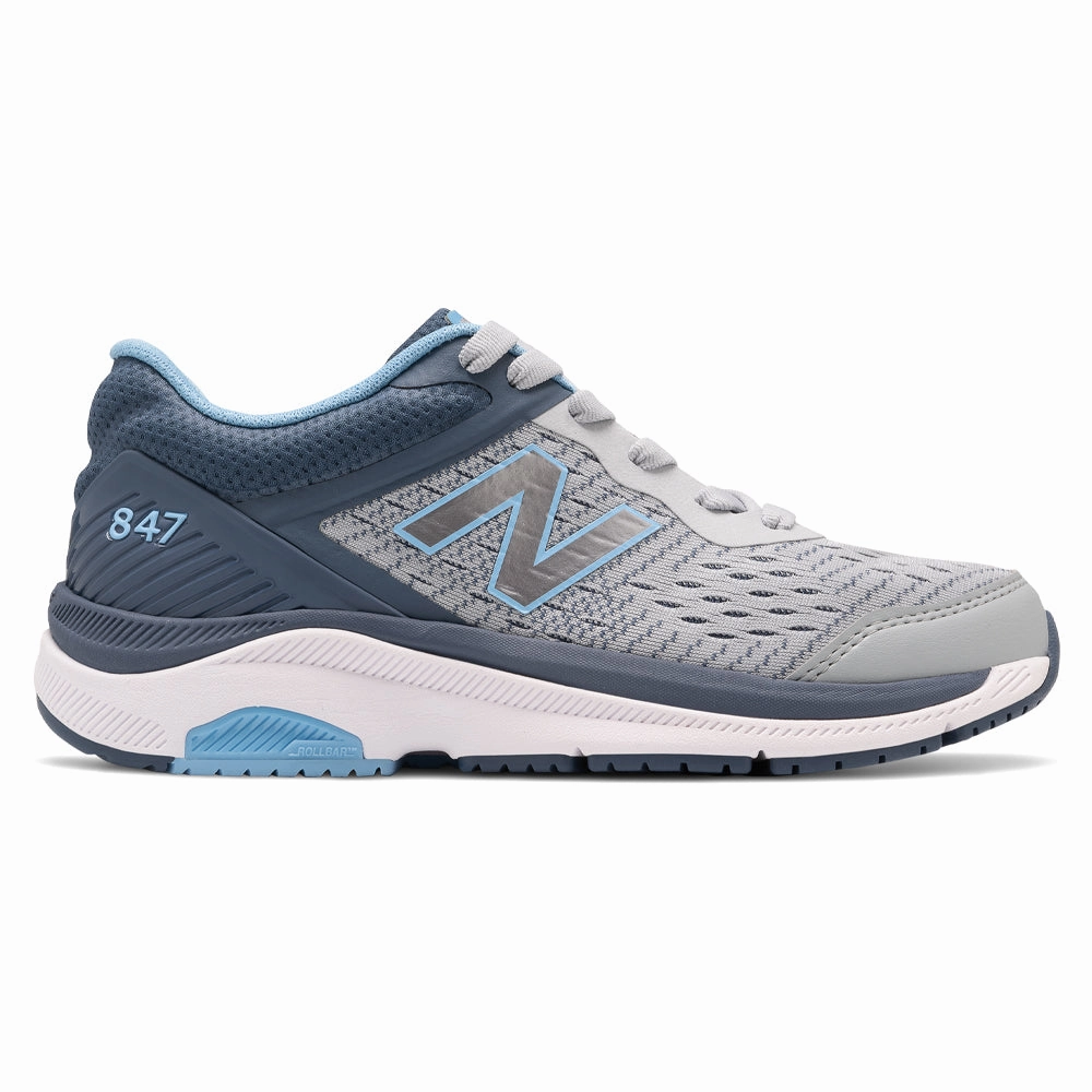 Trail Run Shoes Vs Running Shoes New Balance 847v4 Walking Shoe Light Aluminum Vintage Indigo/Team Carolina (Women's)