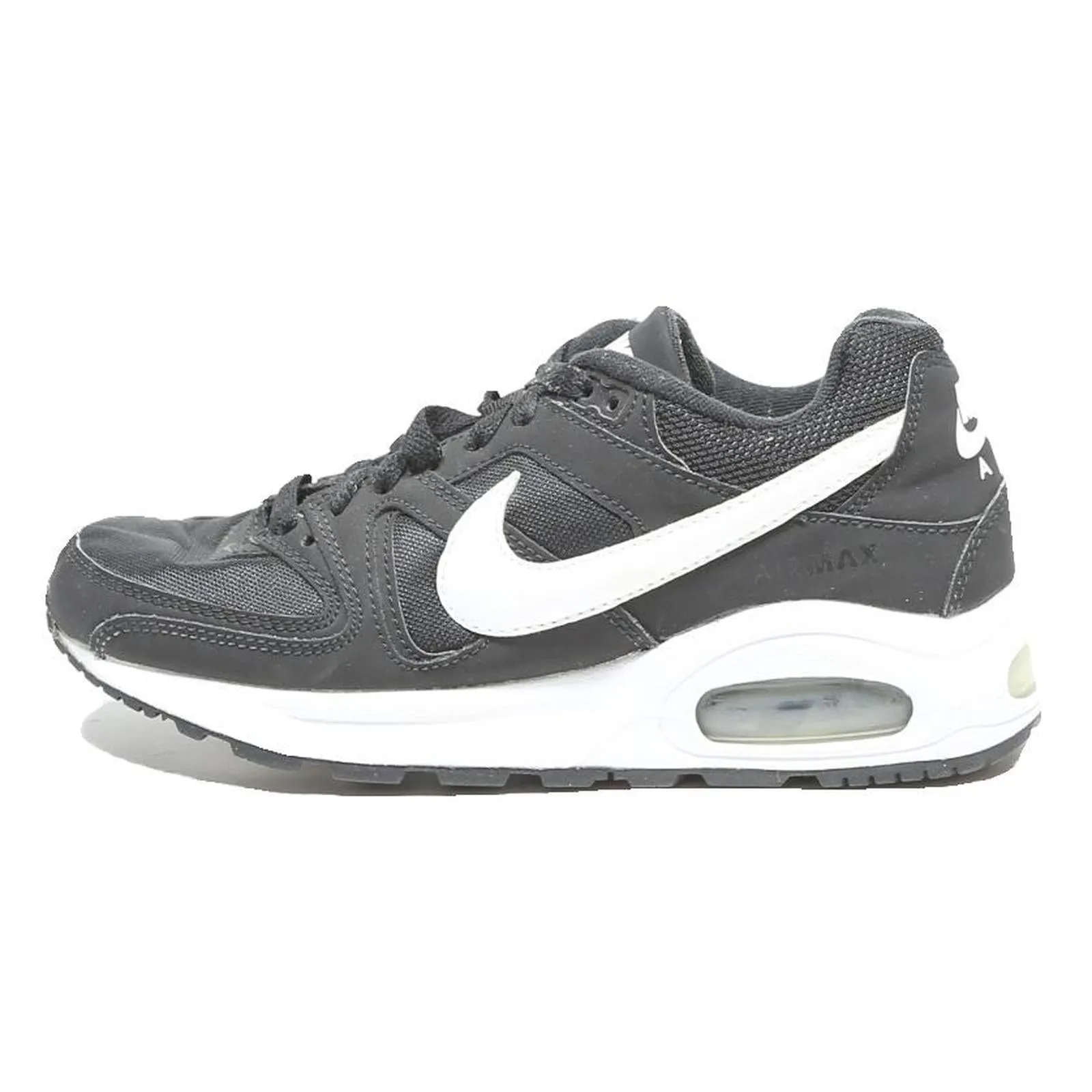 NIKE Air Max Boys Low Top Trainers Black & White Synthetic UK 4.5 Comfortable Nike Marathon Training Shoes