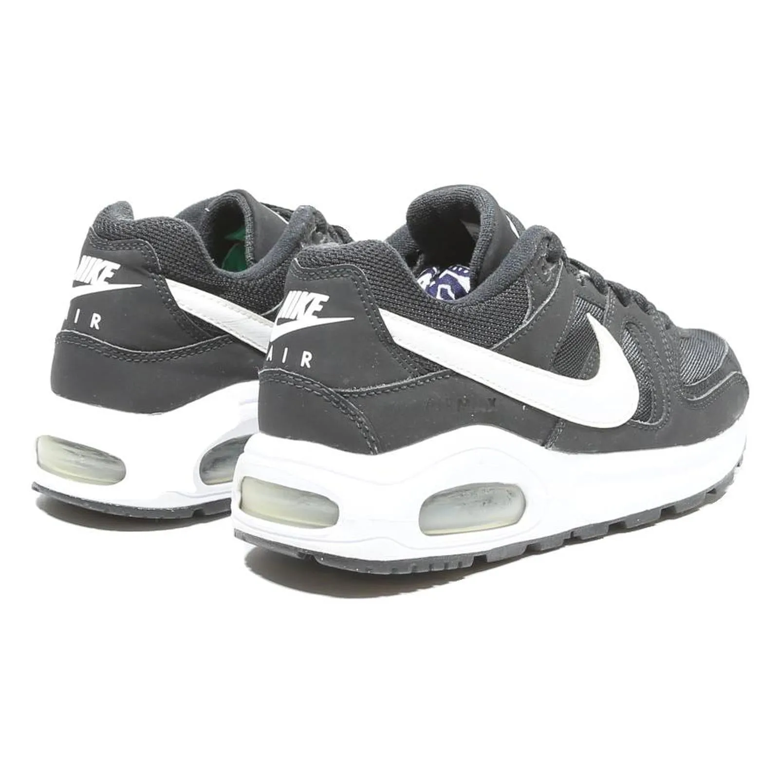 NIKE Air Max Boys Low Top Trainers Black & White Synthetic UK 4.5 Comfortable Cross Training Adidas Shoes