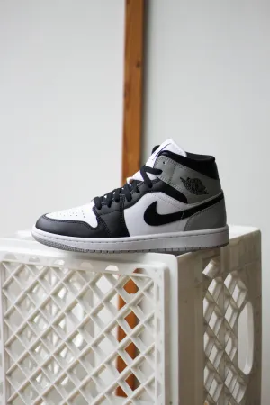 Make Own Nike Shoes AIR JORDAN 1 MID "WHITE/BLACK-LT SMOKE GREY"
