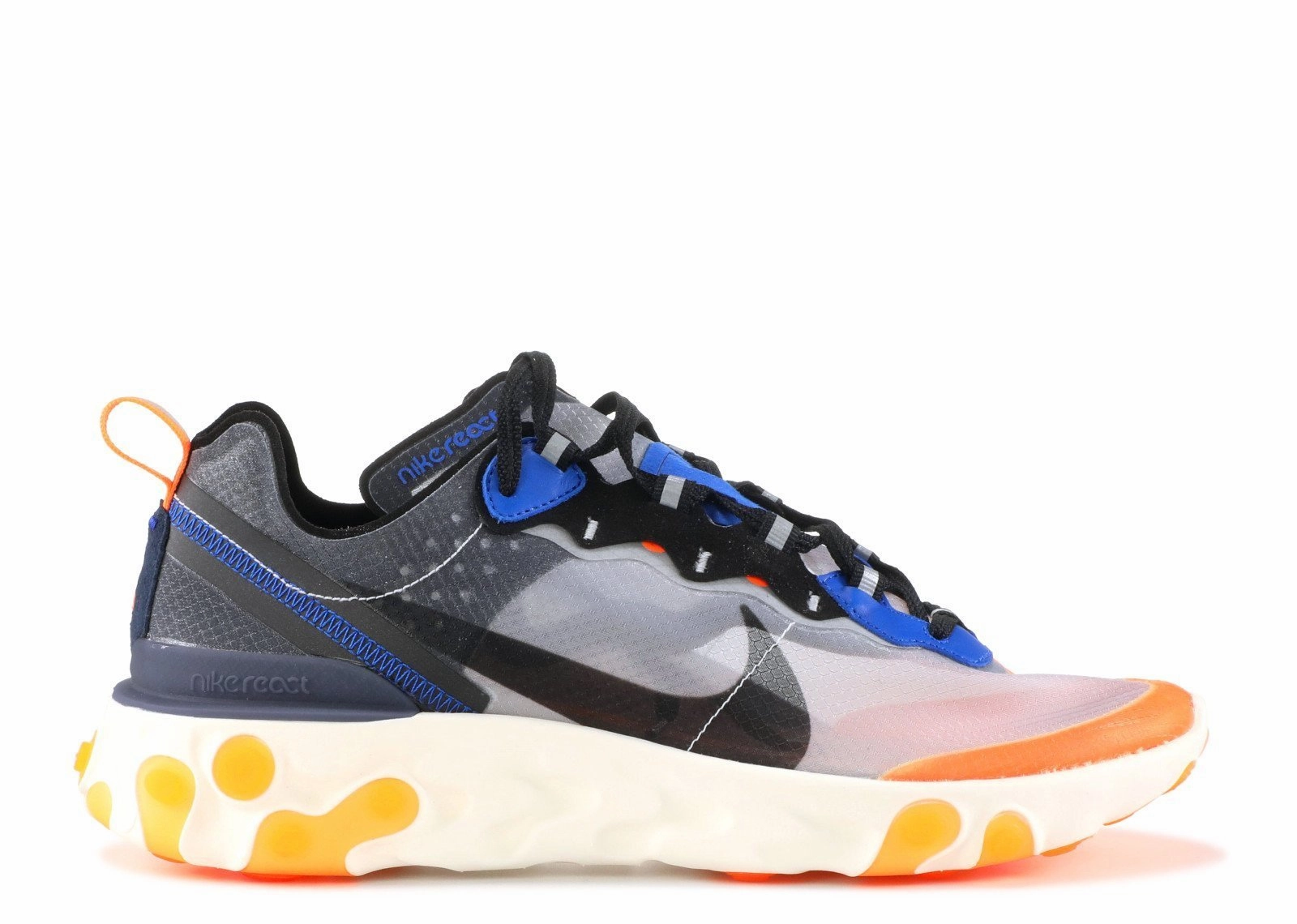 Men NIKE React Element 87 Thunder Blue-Total Orange Nike Air Zoom Diamond Elite Turf Baseball Shoes